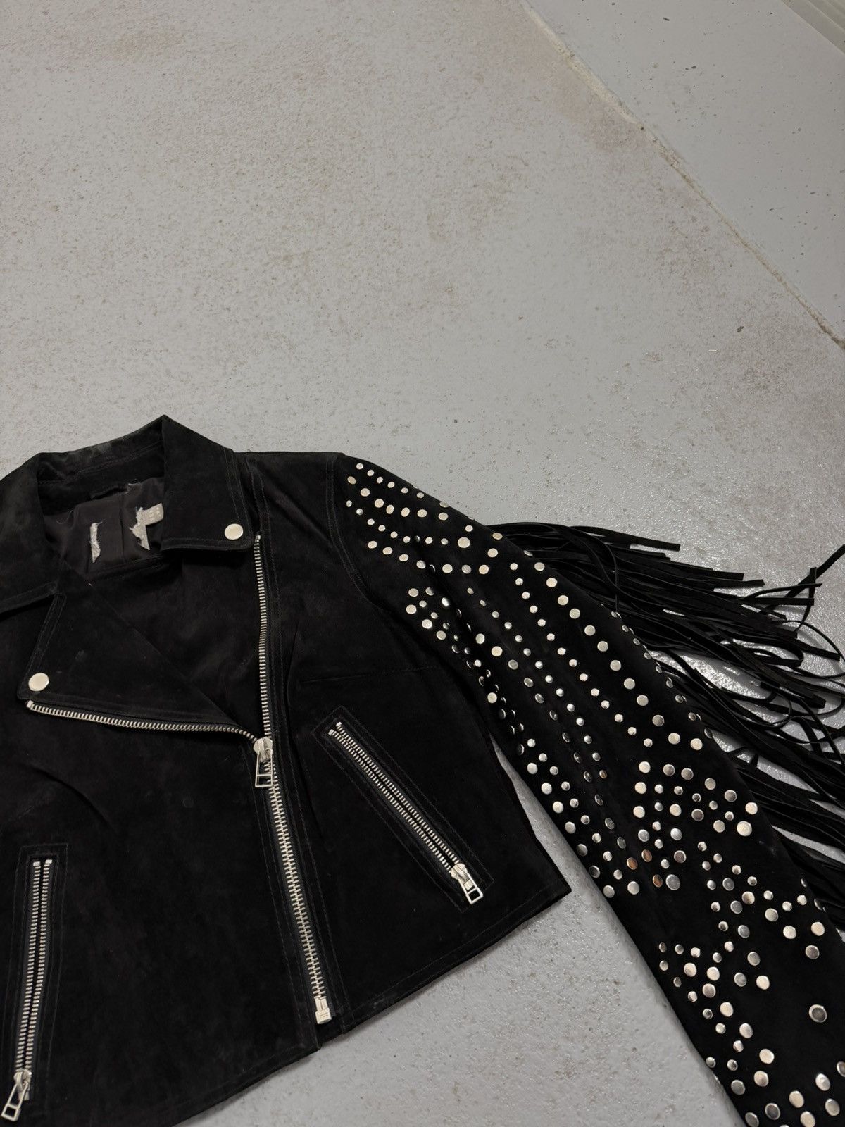 Leather Vintage Leather Metal Rivets Leather Laces Cropped Jacket Size S / US 4 / IT 40 - 5 Thumbnail