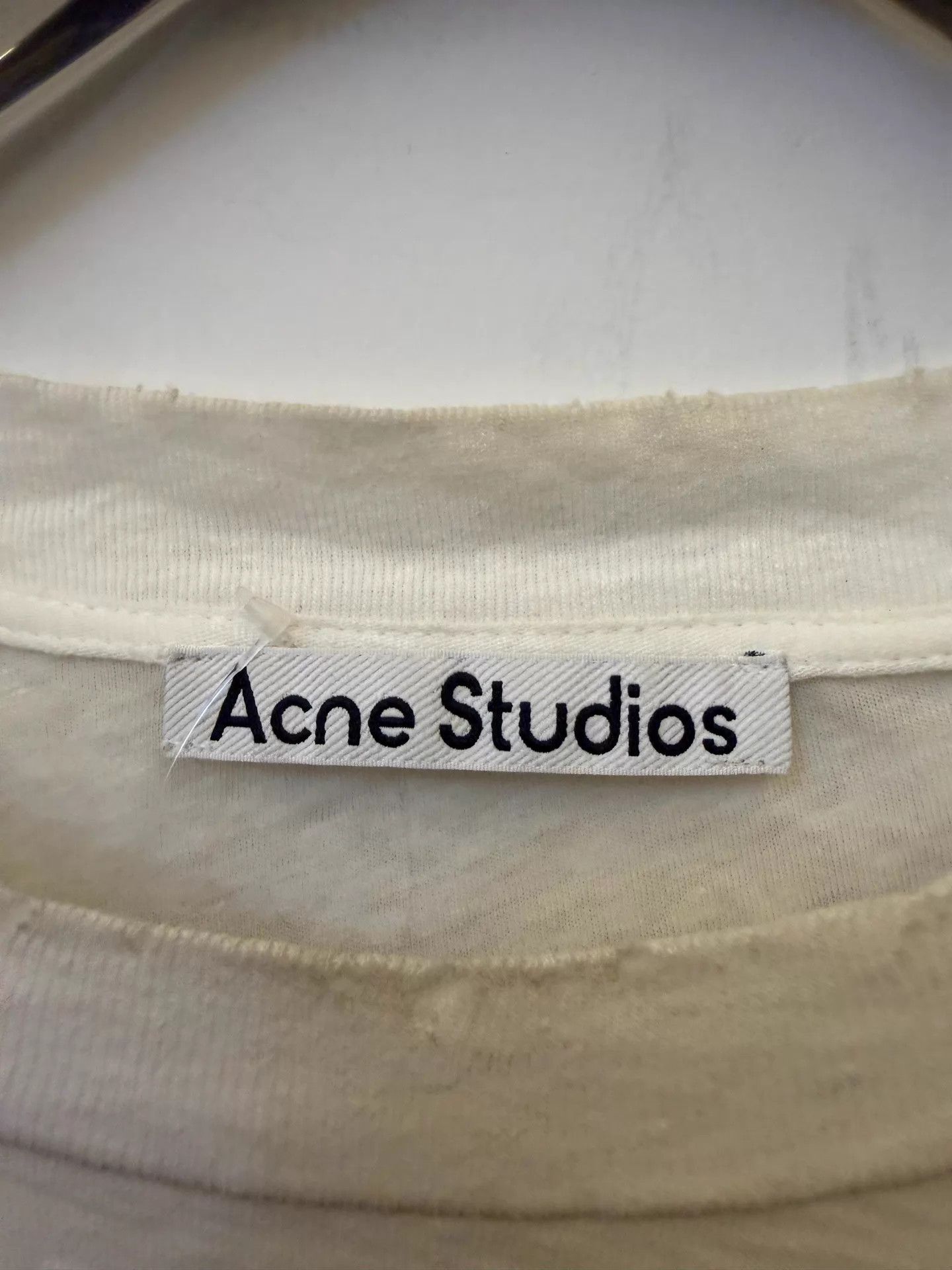 Acne Studios Acne 1996 Logo Distressed LS Tee White XL Size US XL / EU 56 / 4 - 2 Thumbnail