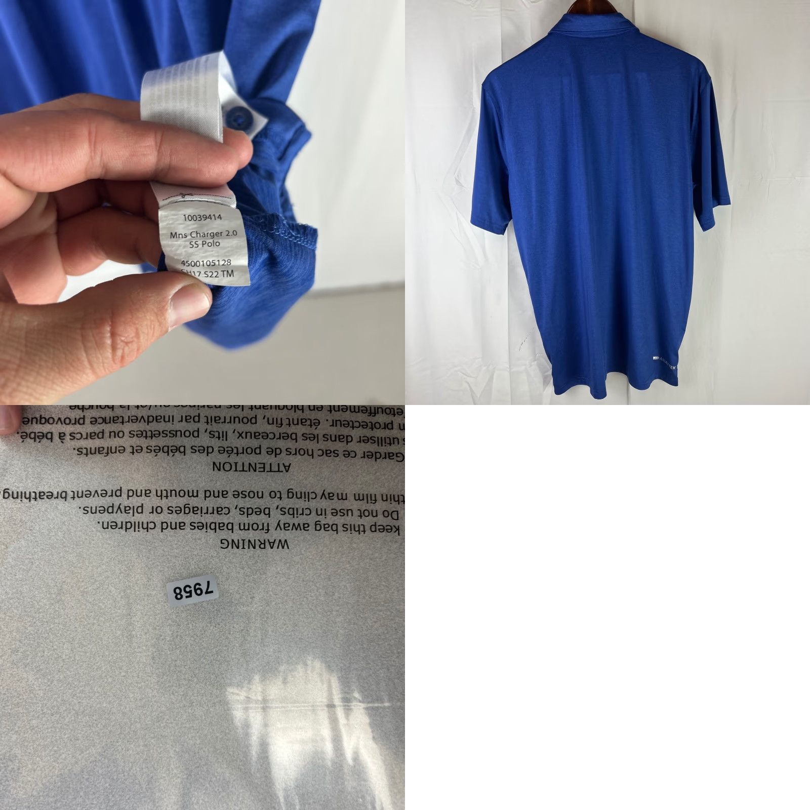 Ariat AriatTEK Charger 2.0 Polo Shirt Mens M Blue Short Sleeve Shirt Performance Polo 10039414 Size US M / EU 48-50 / 2 - 8 Thumbnail