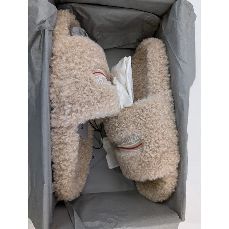 Balenciaga o1rshd1 Fake Furry Slide Slipper in Beige / White / Red Size US 11 / EU 44 - 20 Thumbnail