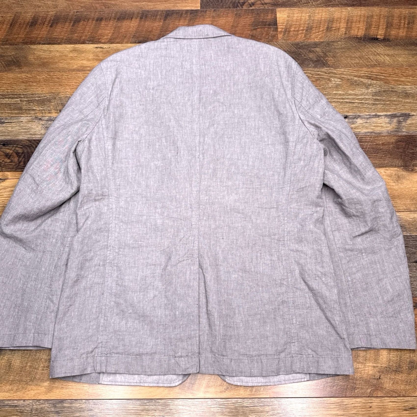Vintage Hickey Freeman Linen Sport Coat 44 Gray Blazer Men Regular Two-Button Knit Pattern Solid Vintage No Size 44R - 2 Thumbnail