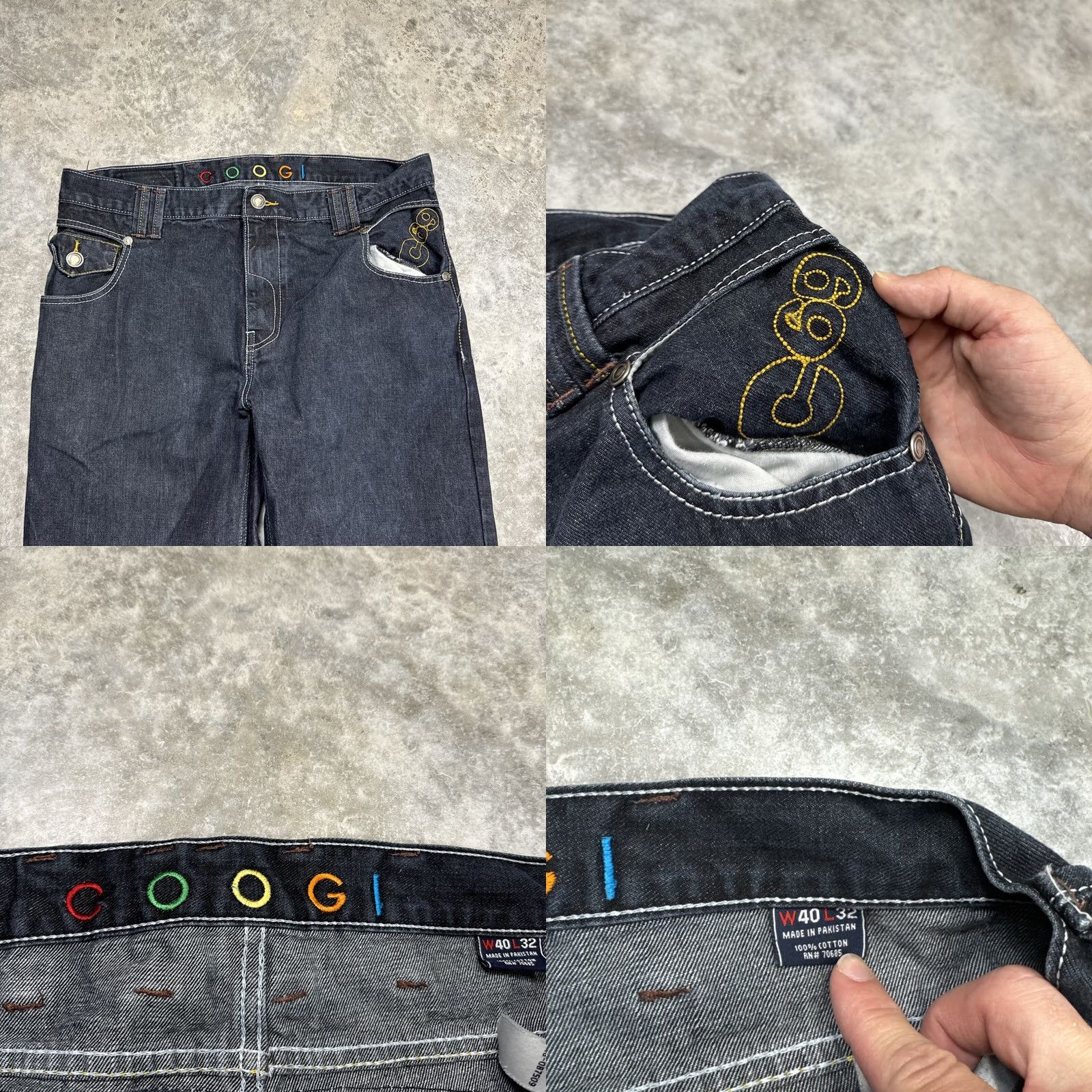 Coogi Vintage COOGI jeans Mens 40 X 32 Y2K Baggy Wide Leg Embroidered Hip Hop Skater Jeans Mens 40x32 Blue Size US 40 / EU 56 - 8 Thumbnail