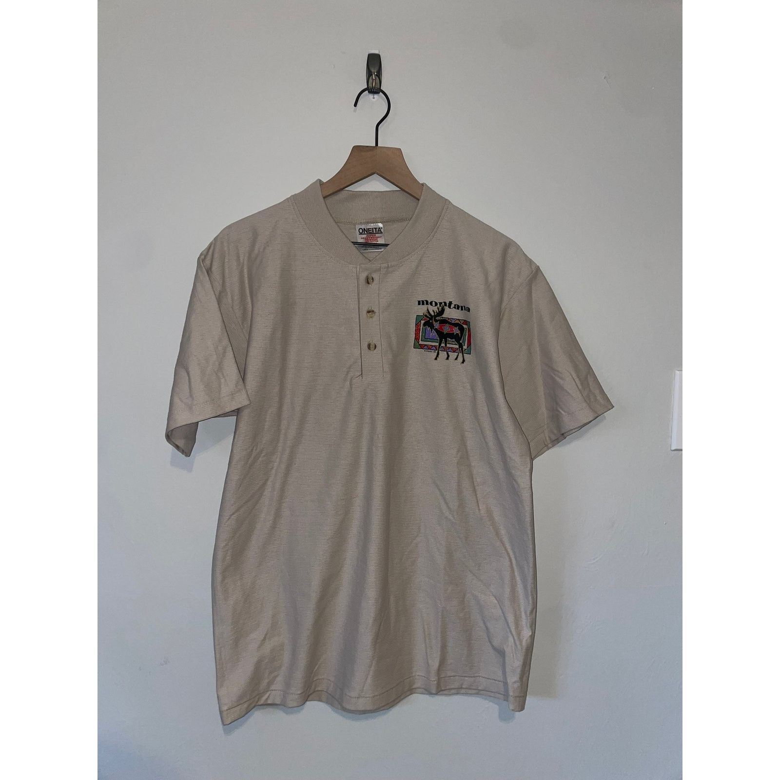 Vintage Vintage Montana Brown Shirt Moose Animal Tee VTG 90s Large Size US L / EU 52-54 / 3 - 1 Thumbnail