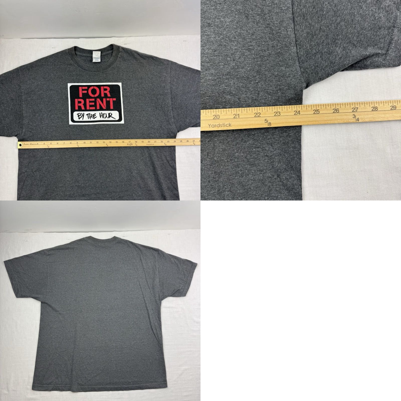 Vintage VINTAGE For Rent By The Hour T Shirt Funny Adult 2XL Gray Hipster Y2K Mens Shirt Size US XXL / EU 58 / 5 - 8 Thumbnail