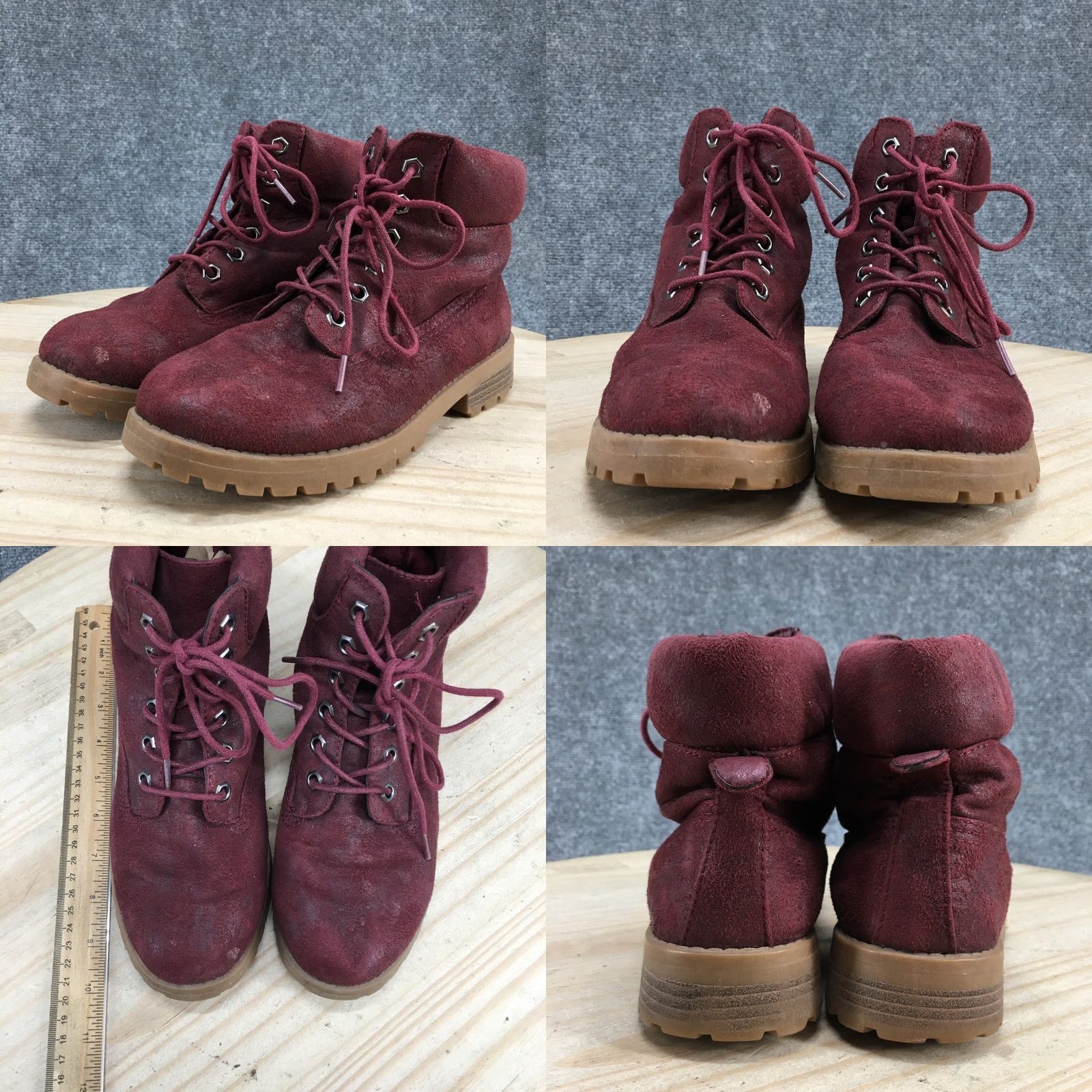 Vintage Cliffs by White Mountain Boots Womens 7 M Pascale Lace Up Ankle Bootie Red Size US 7 / IT 37 - 8 Thumbnail