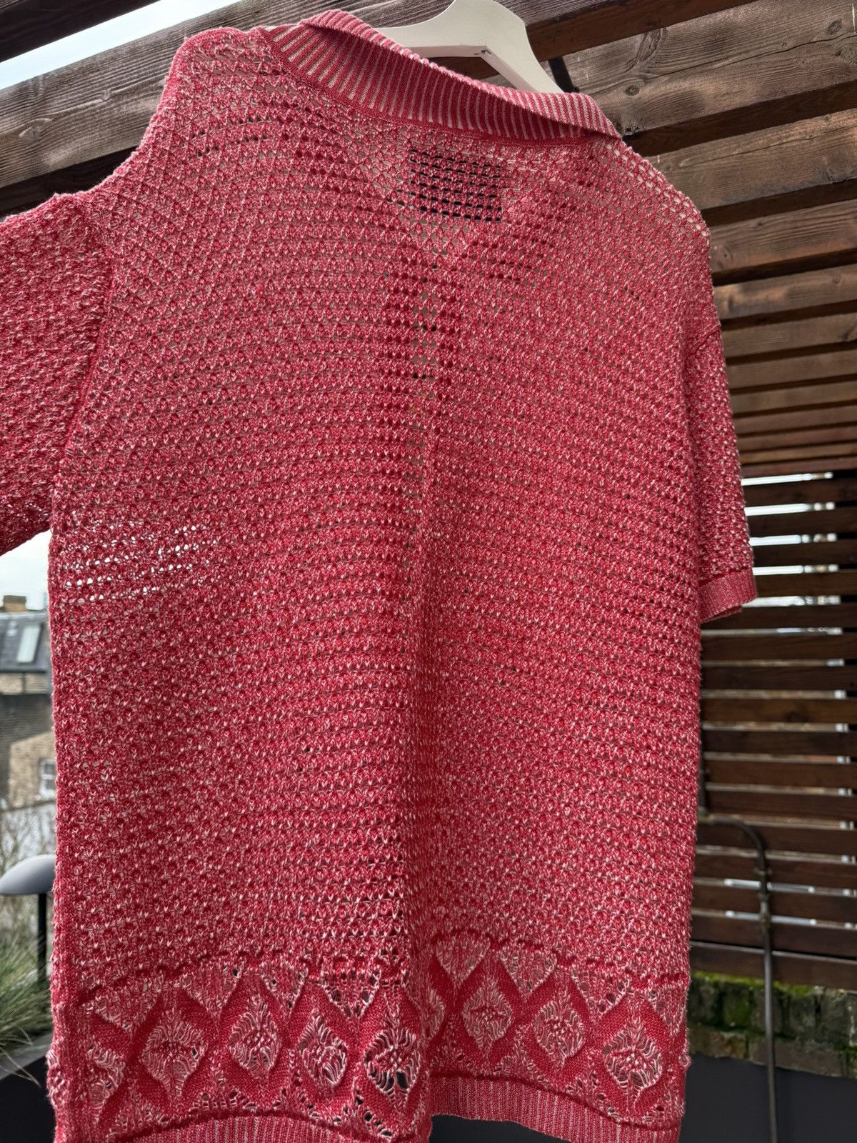 Bode BODE Duotone Lace Shirt - Red - great condition Size US M / EU 48-50 / 2 - 6 Thumbnail