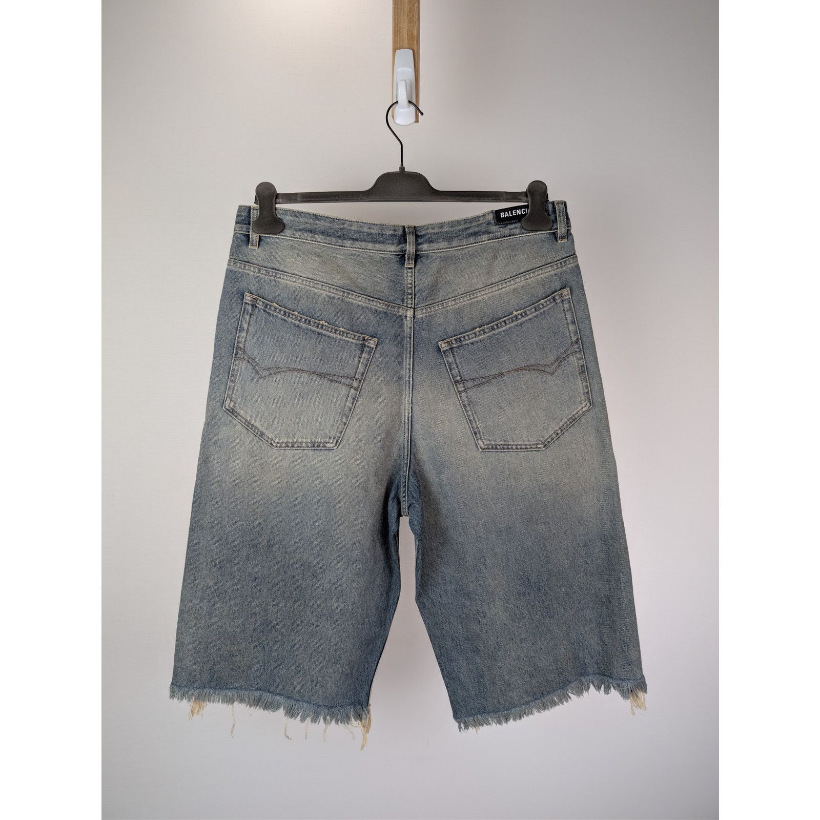 Balenciaga o1rshd1 Baggy Denim Shorts in Blue Rust Size US 30 / EU 46 - 10 Thumbnail