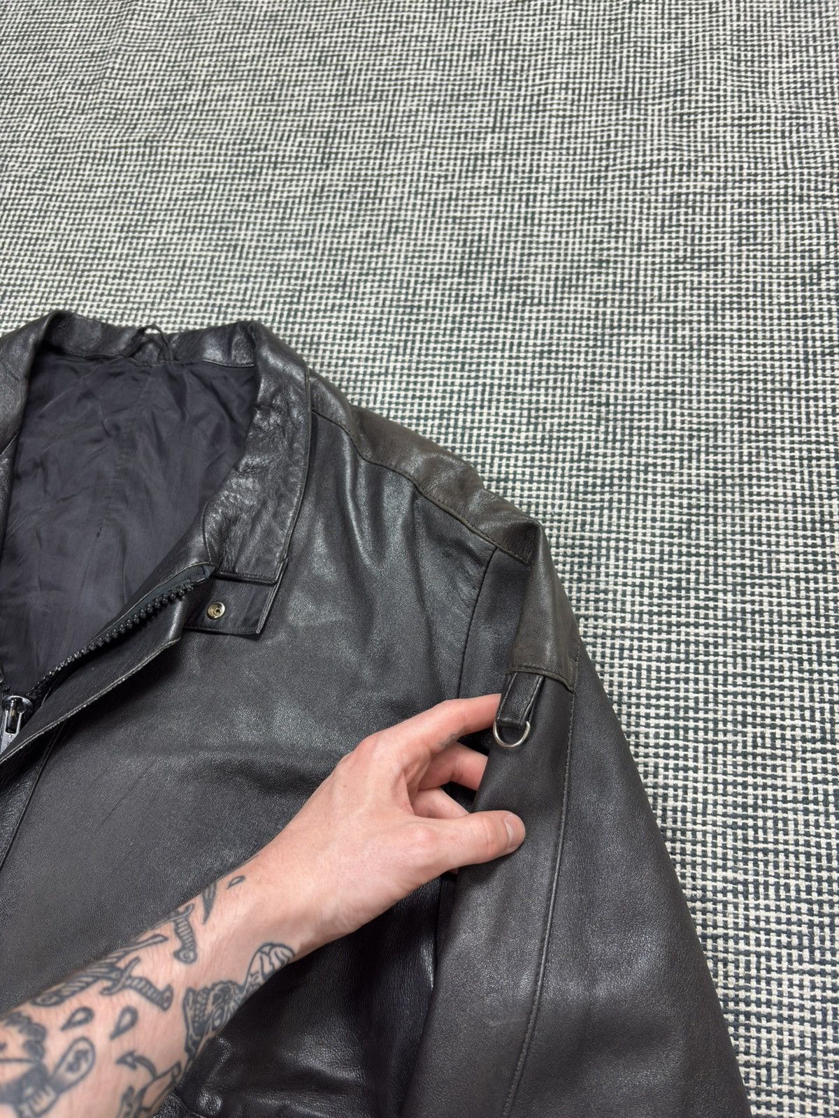 Genuine Leather Boxy avant garde made in Mongolia leather bomber jacket 80s Size US XL / EU 56 / 4 - 6 Thumbnail