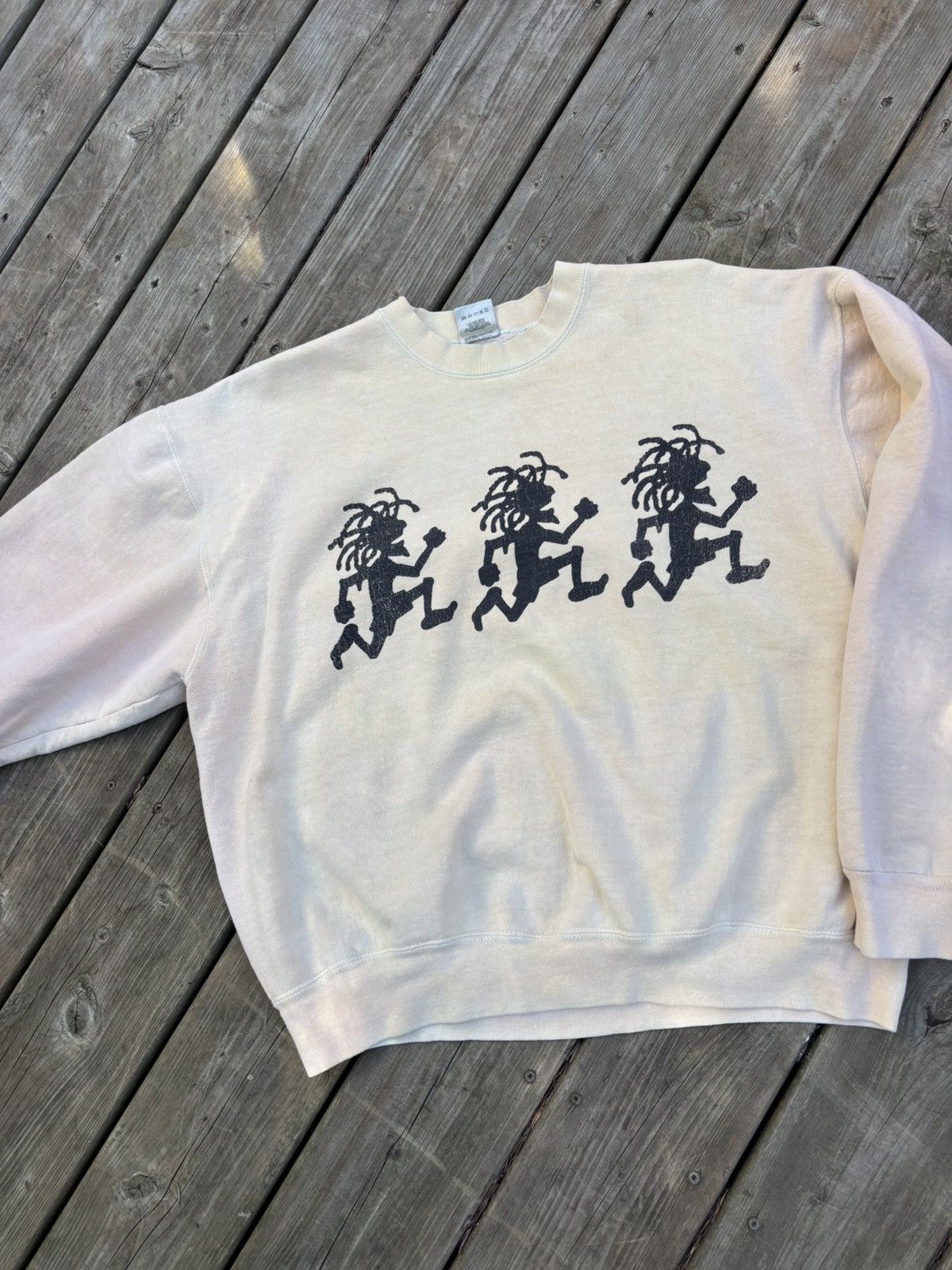 Fruit Of The Loom Vintage Very Rare 90’s Babylon Reggae Stick Figure Crewneck Size US XL / EU 56 / 4 - 6 Thumbnail