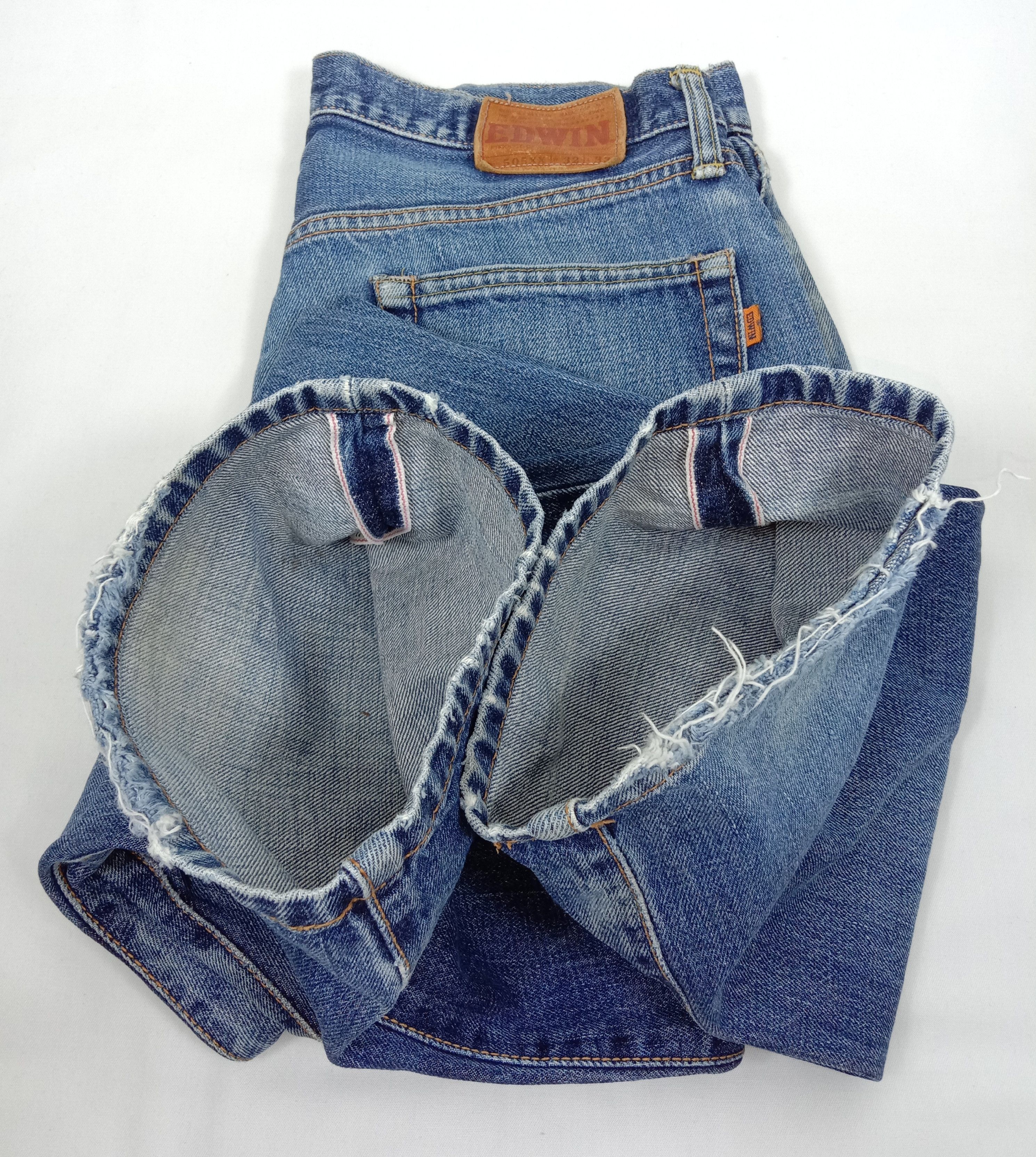 Edwin Vintage Edwin 505x Selvedge Orange Tab Distressed Jeans Size US 32 / EU 48 - 16 Thumbnail