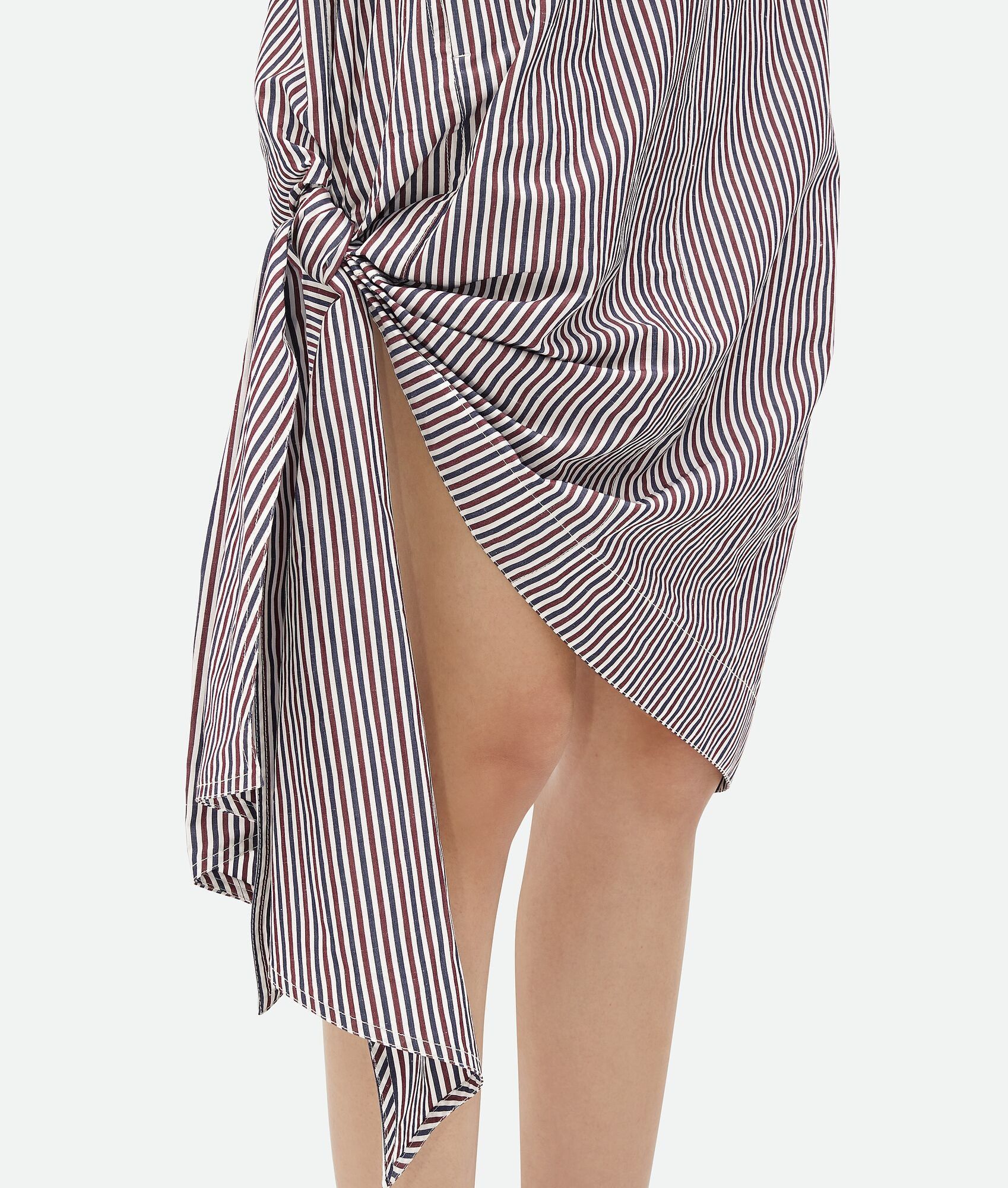 Bottega Veneta o1bcso1str0725 Cotton Striped Dress With Knot Detail Size M / US 6-8 / IT 42-44 - 4 Thumbnail