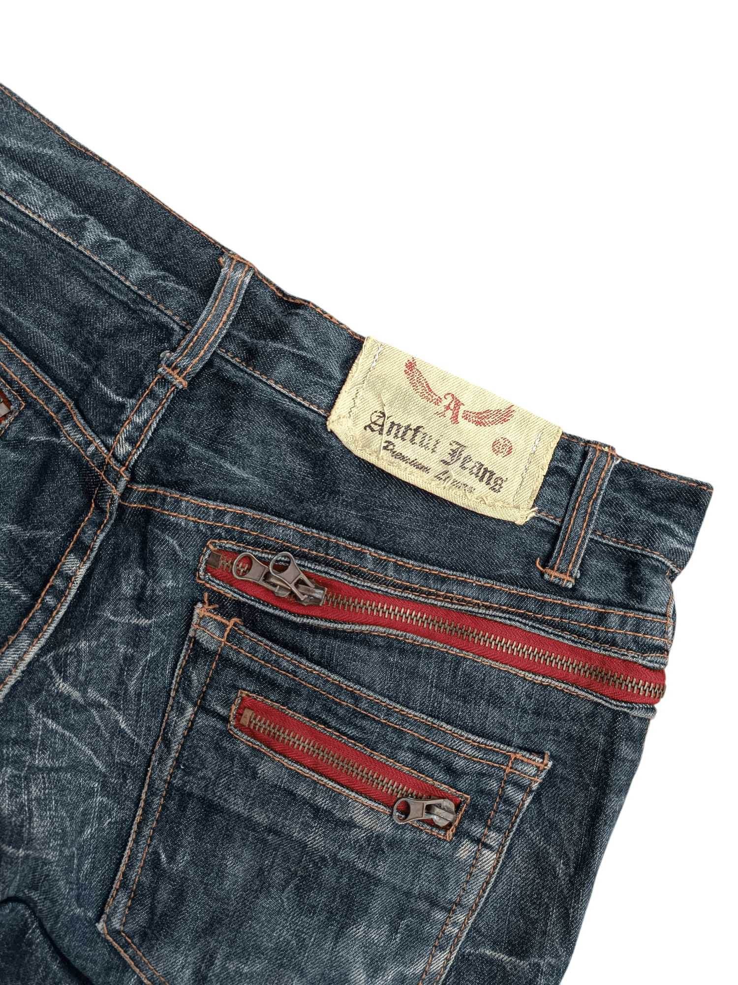PPFM × Tornado Mart VINTAGE 🔥 Japanese Brand Antful Distressed Whiskers Jeans Size US 33 - 8 Thumbnail