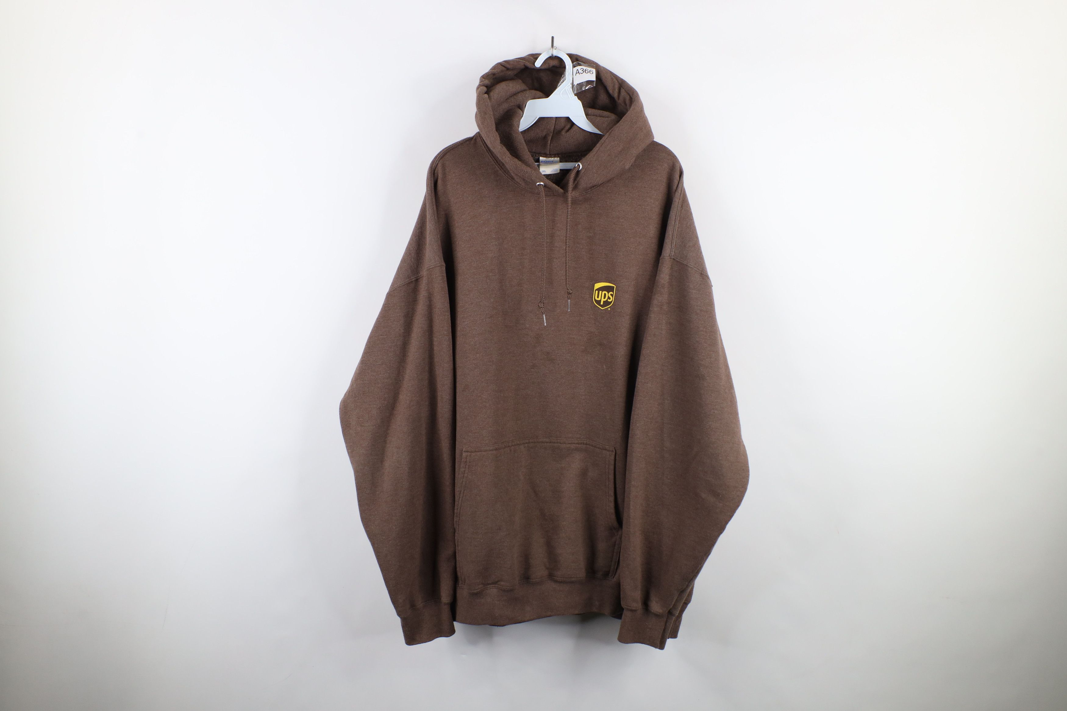 Vintage Vintage Faded Spell Out UPS Hoodie Sweatshirt Heather Brown Size US XXL / EU 58 / 5 - 1 Thumbnail