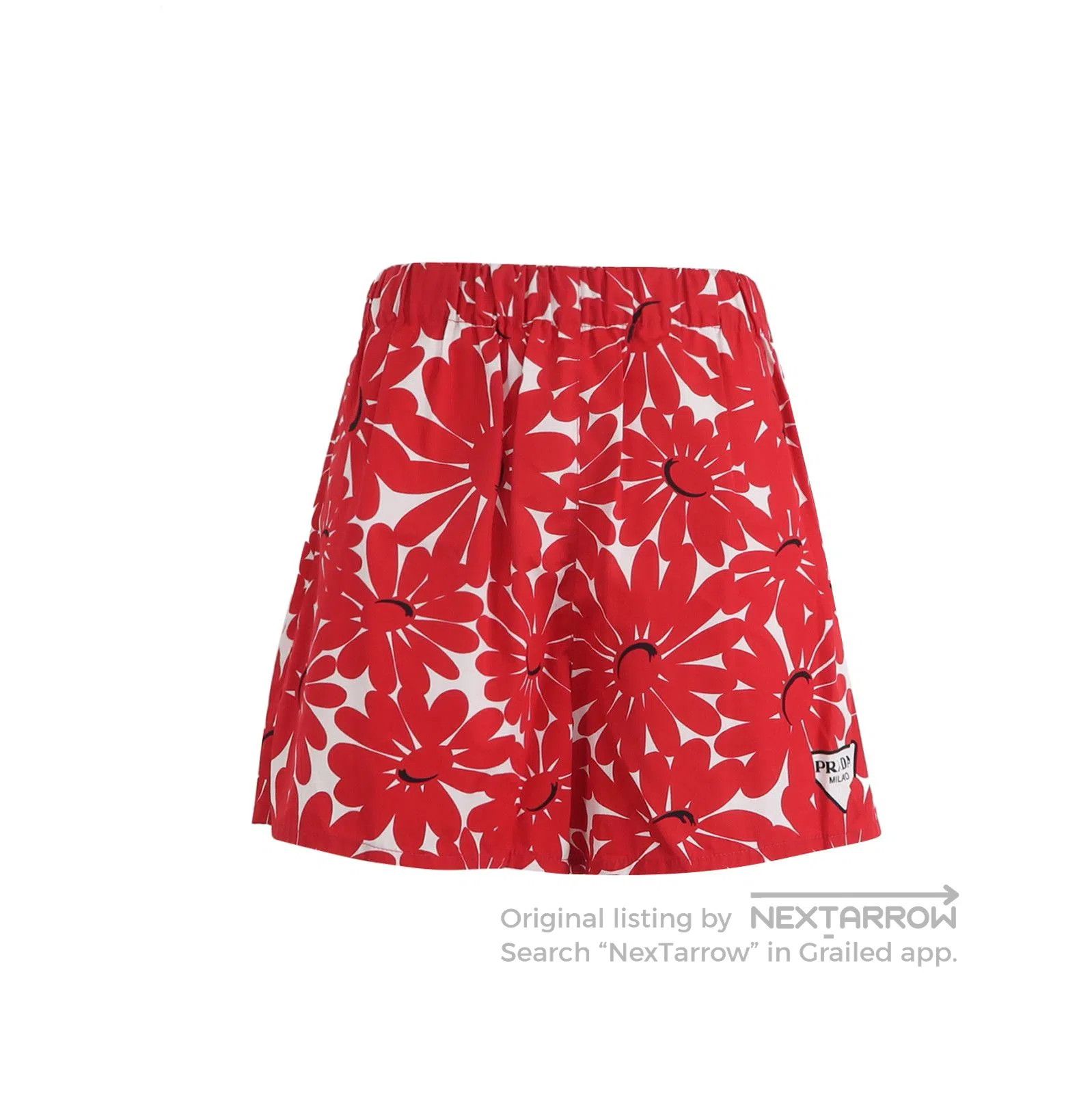 Prada Prada Red Cotton Logo Shorts . Size 35" - 1 Thumbnail