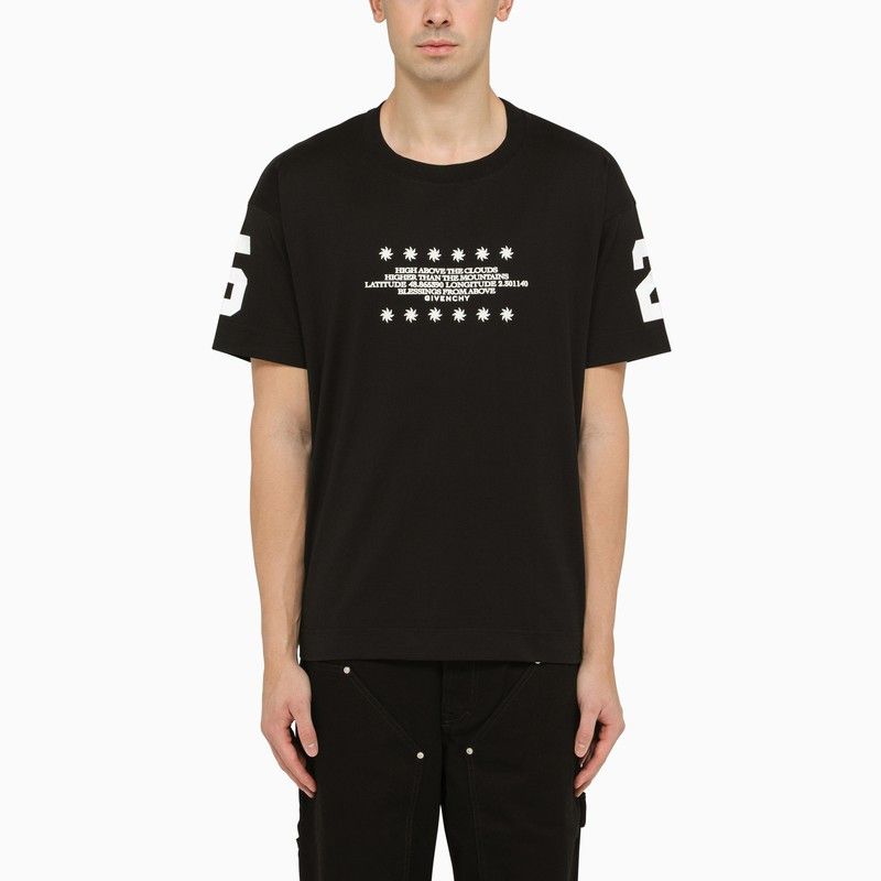 image of Givenchy Black Crew-Neck T-Shirt With Graphic Print, Men's (Size 2XL)