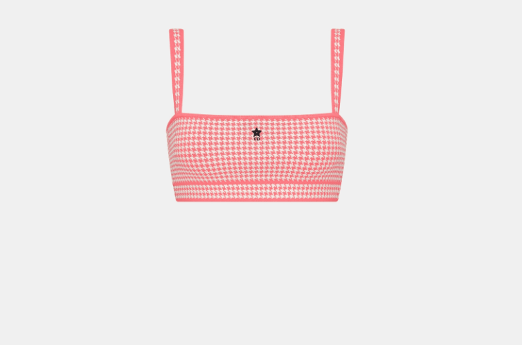 Dior o1w1db10925 444E19 Cropped Top in White/Candy Pink Size M / US 6-8 / IT 42-44 - 1 Thumbnail