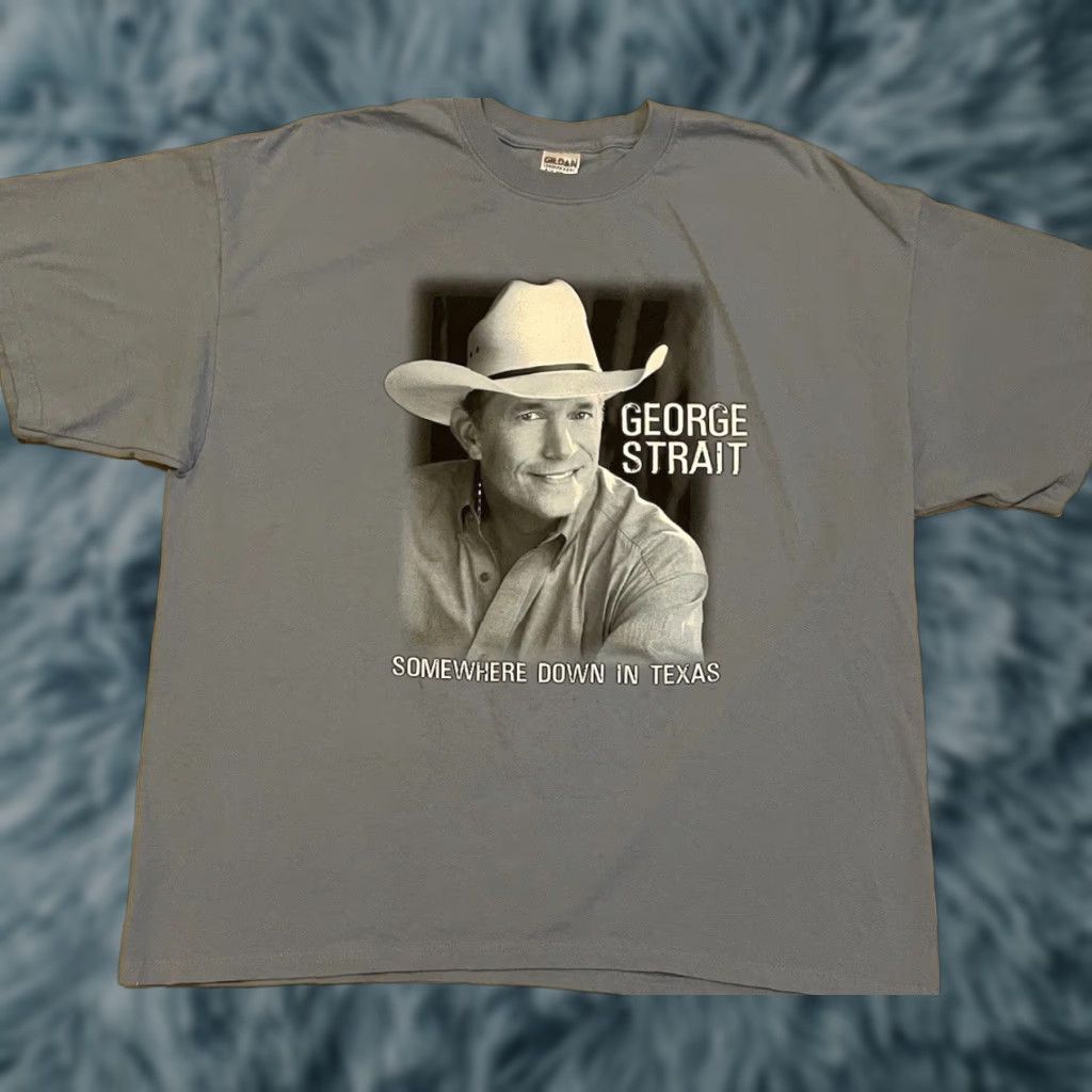 George VINTAGE George Strait Somewhere Down in Texas Faded Promo Shirt 2XLT-Shirt Men 2XL Blue Concert Texas Tour Rock 90s Boys? Size US XXL / EU 58 / 5 - 1 Thumbnail