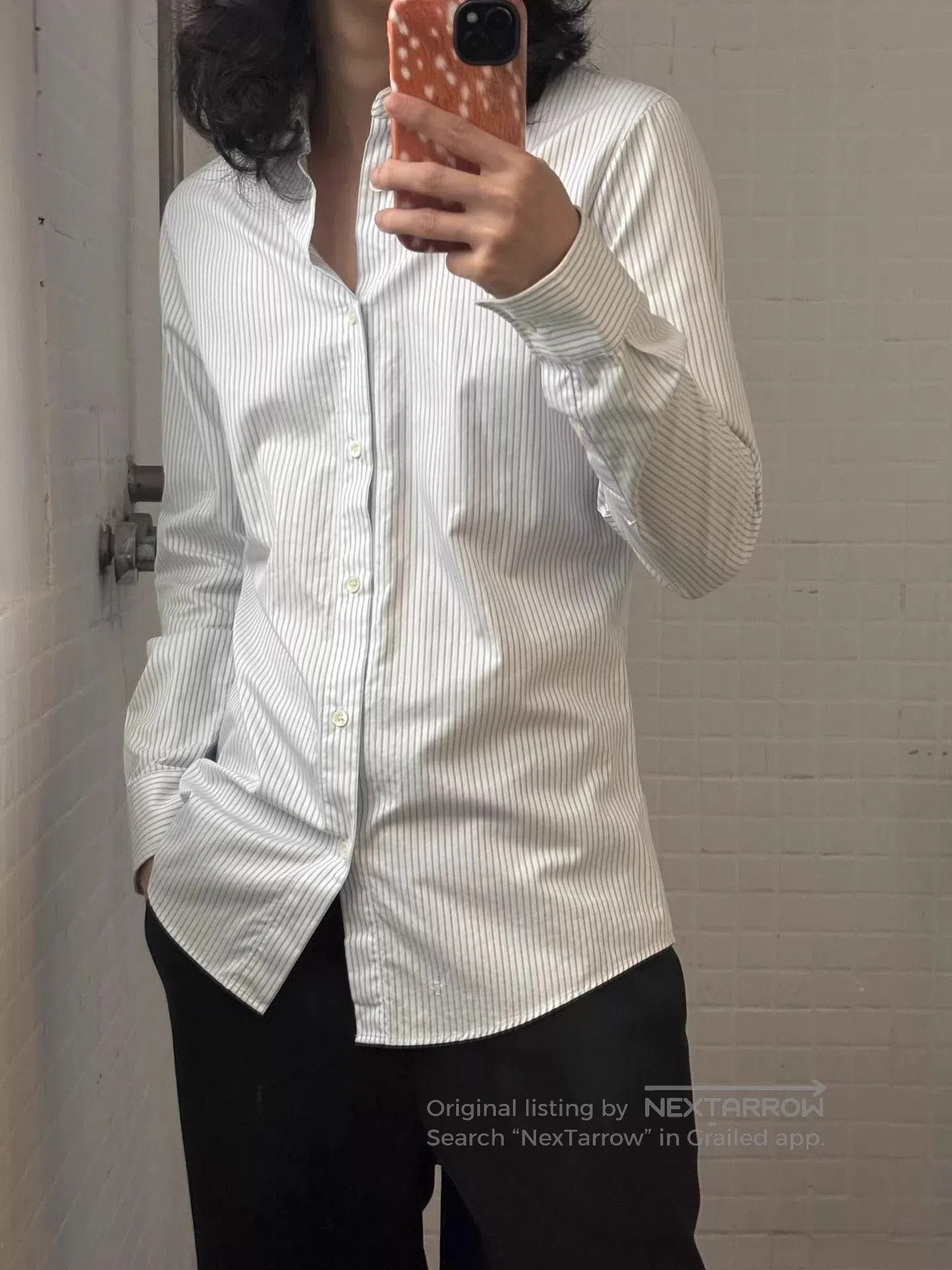 Maison Margiela White Striped Long Sleeve Button. Size US S / EU 44-46 / 1 - 2 Thumbnail