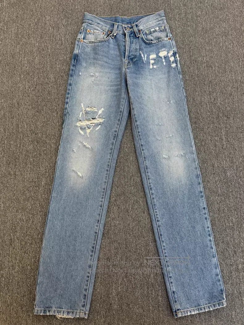 Vetements VETEMENTS Size XS Ladies Ripped Denim Jeans Size 23" - 1 Thumbnail
