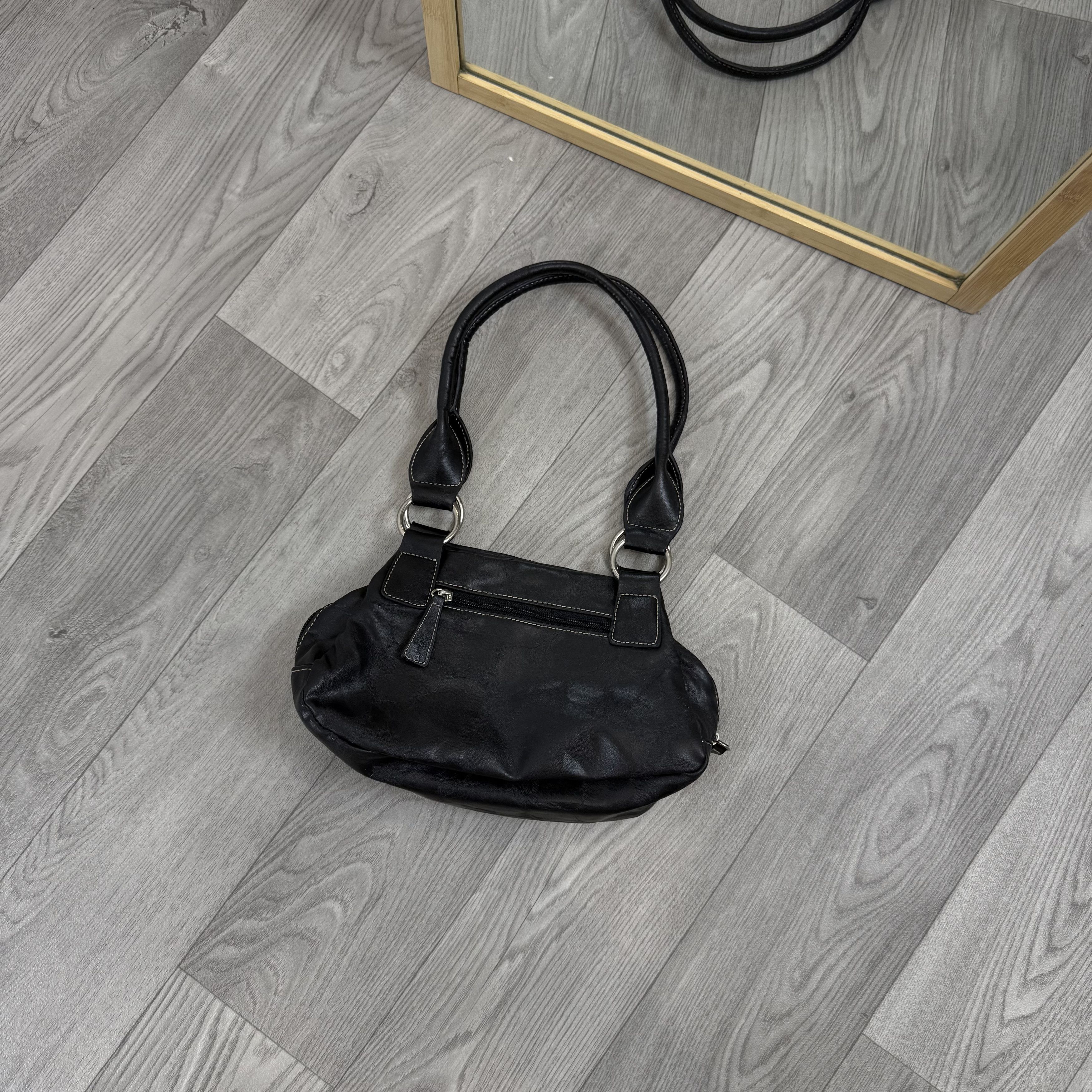 Vintage Vintage Y2K Avantgarde Black Shoulder Handle Bag Size ONE SIZE - 11 Thumbnail