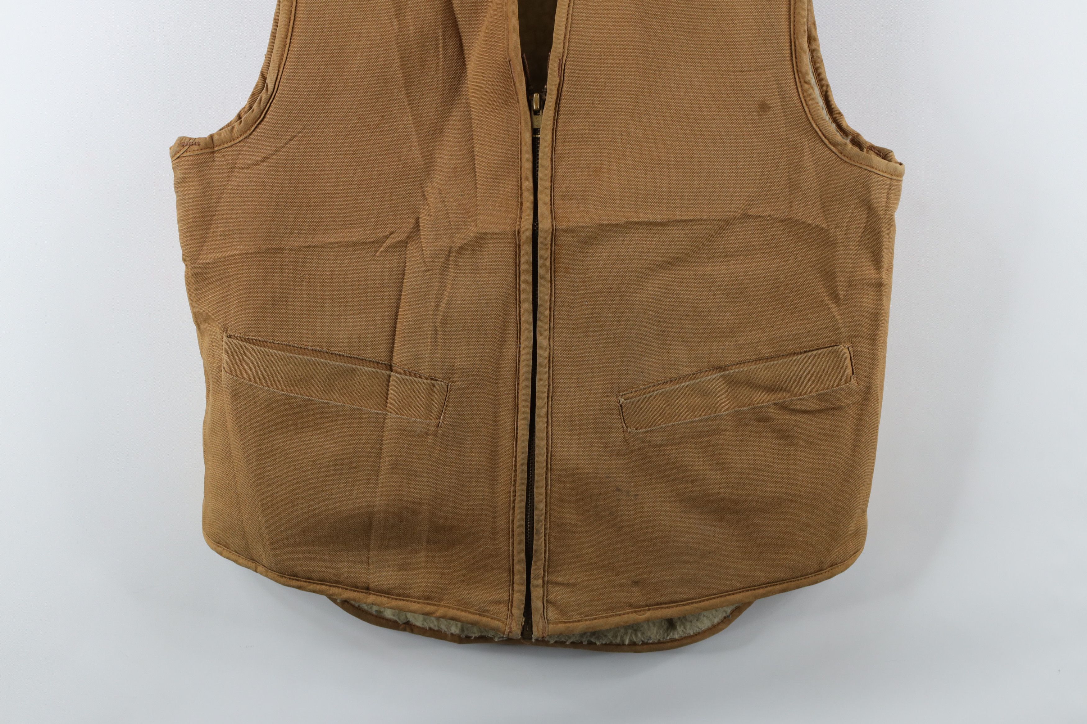 Carhartt × Vintage Vintage 80s Carhartt Fleece Lined Canvas Vest Jacket USA Size US M / EU 48-50 / 2 - 3 Thumbnail