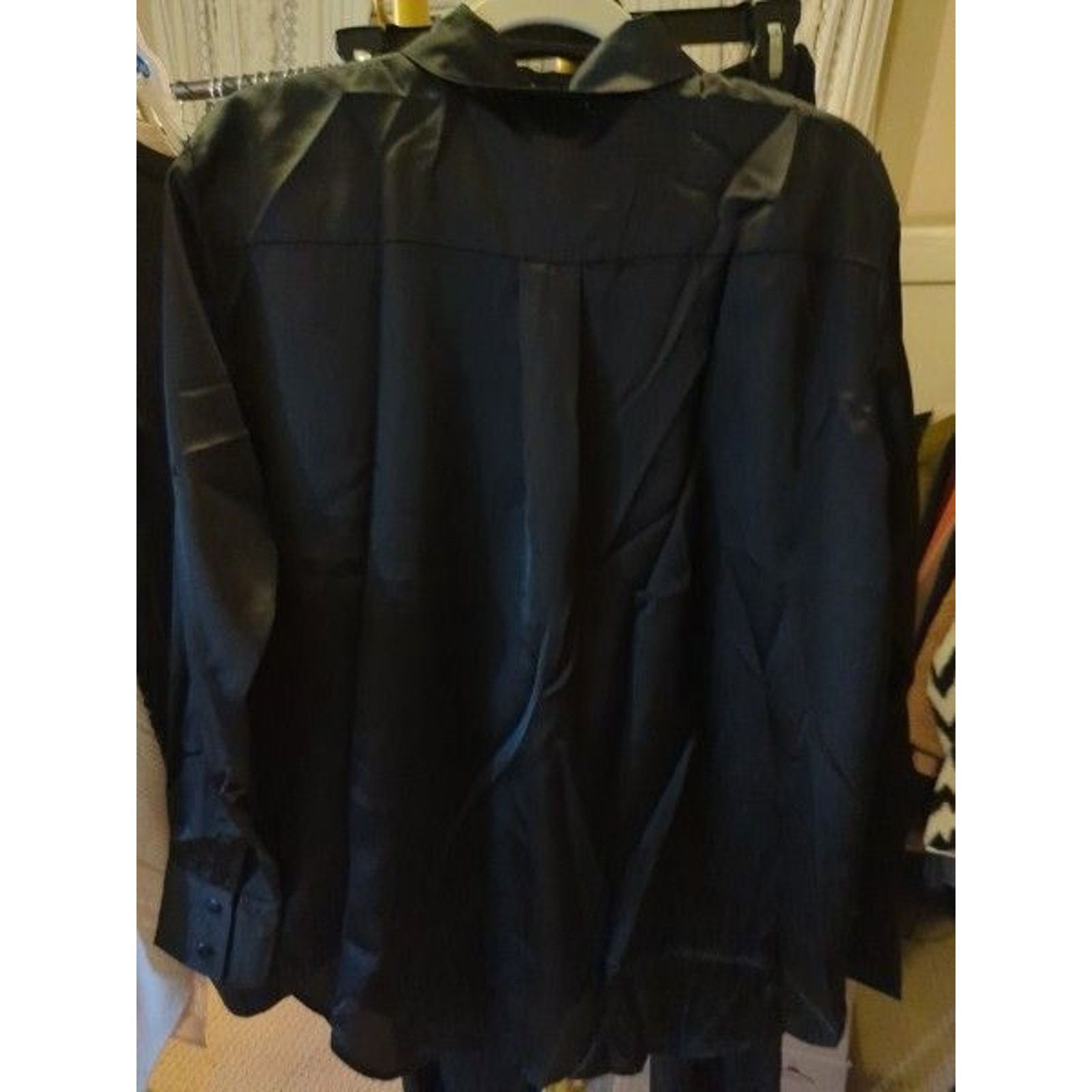 REVOLVE LBLC The Label Smith Button Up Black Satin Shirt - Sz S Size S / US 4 / IT 40 - 3 Thumbnail