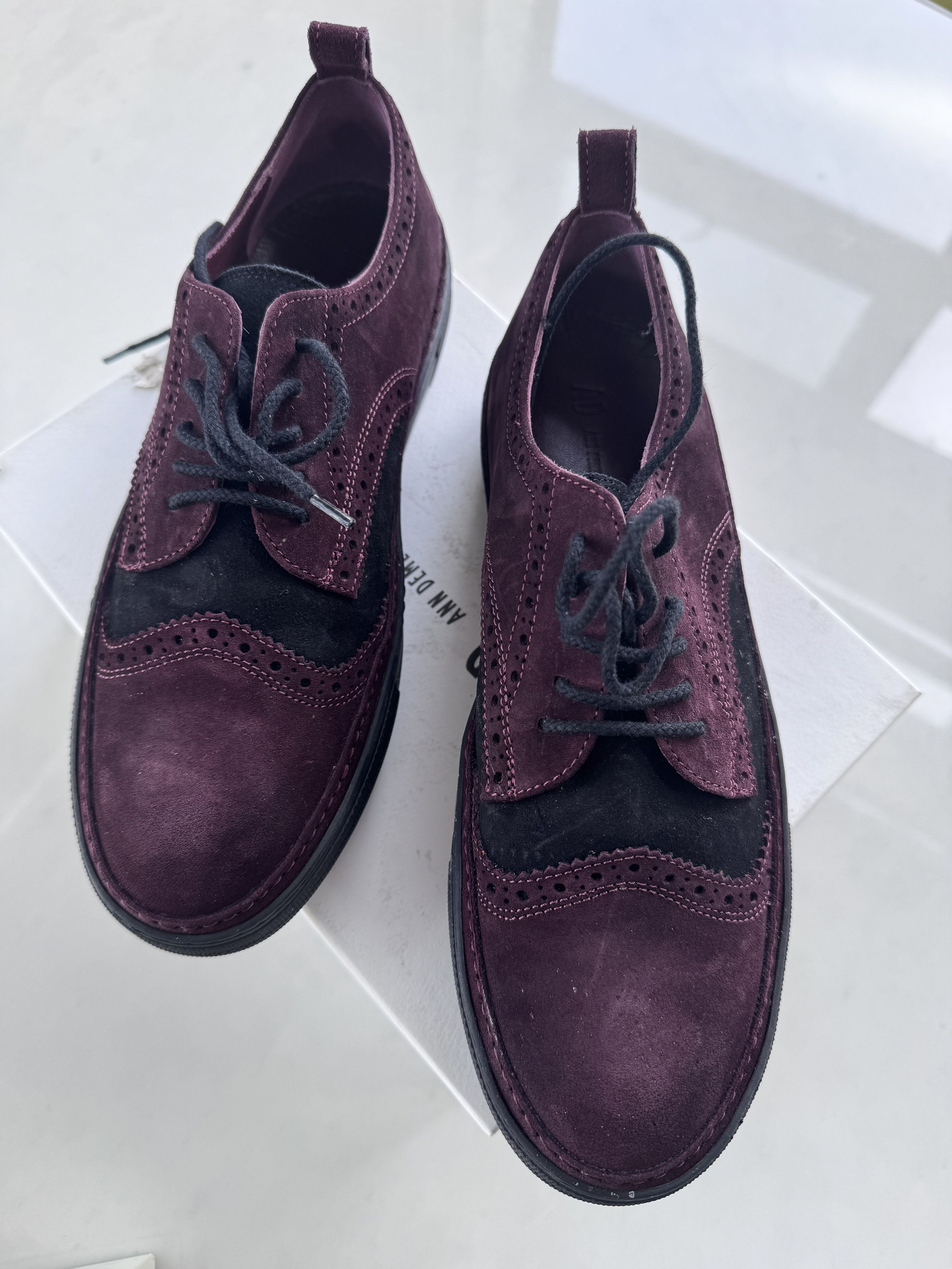 Ann Demeulemeester Ann Demeulemeester Bordeaux Suede Brogues Size US 7 / EU 40 - 3 Thumbnail