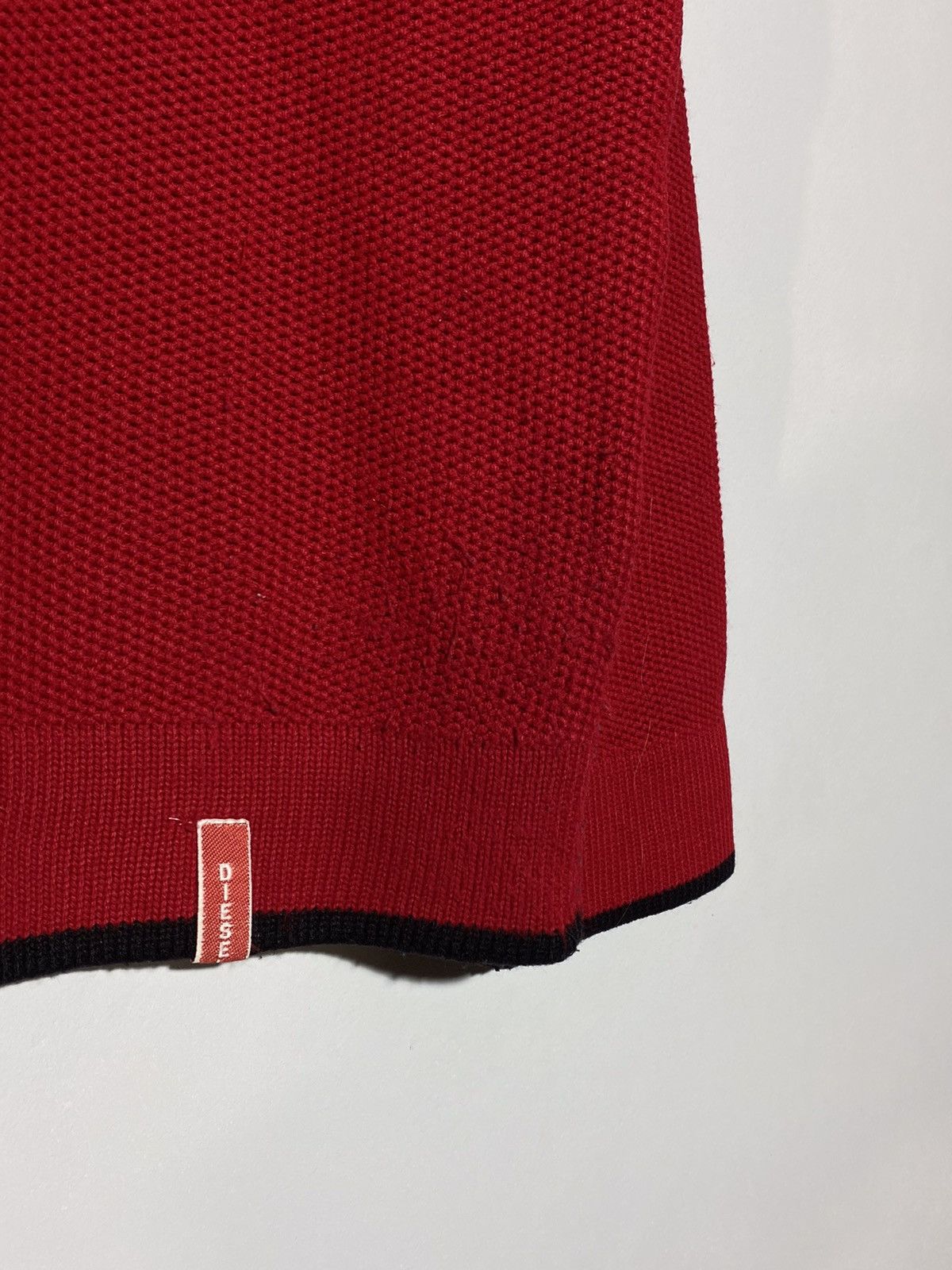 Diesel 🔥 Y2K DIESEL RED ZIP NECK SWEATER TECH CORE AESTHETIC Size US L / EU 52-54 / 3 - 6 Thumbnail