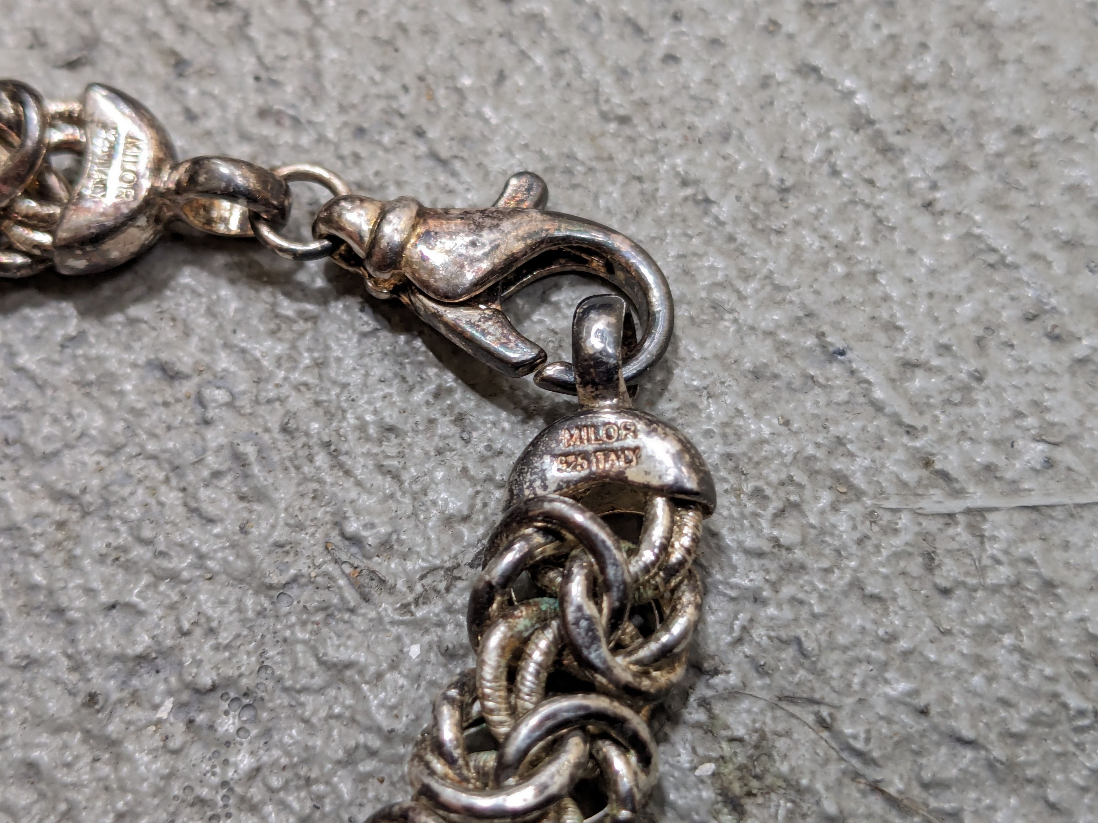 Other Vintage Sterling Silver Bracelet Byzantine 7" Link 90s Italy Size ONE SIZE - 8 Thumbnail