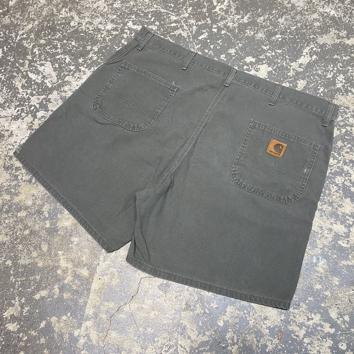 Carhartt × Vintage Vintage Carhartt B30SAG Carpenter Jort Shorts B30 Sage Green Size US 44 / EU 60 - 2 Thumbnail