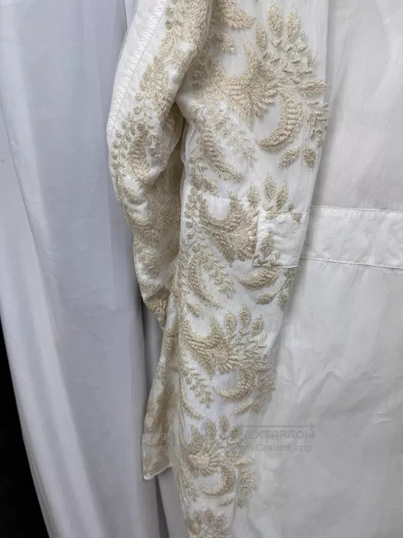 Ann Demeulemeester Ann Demeulemeester Silver thread embroidered parka| Size XXS / US 00 / IT 34 - 9 Thumbnail