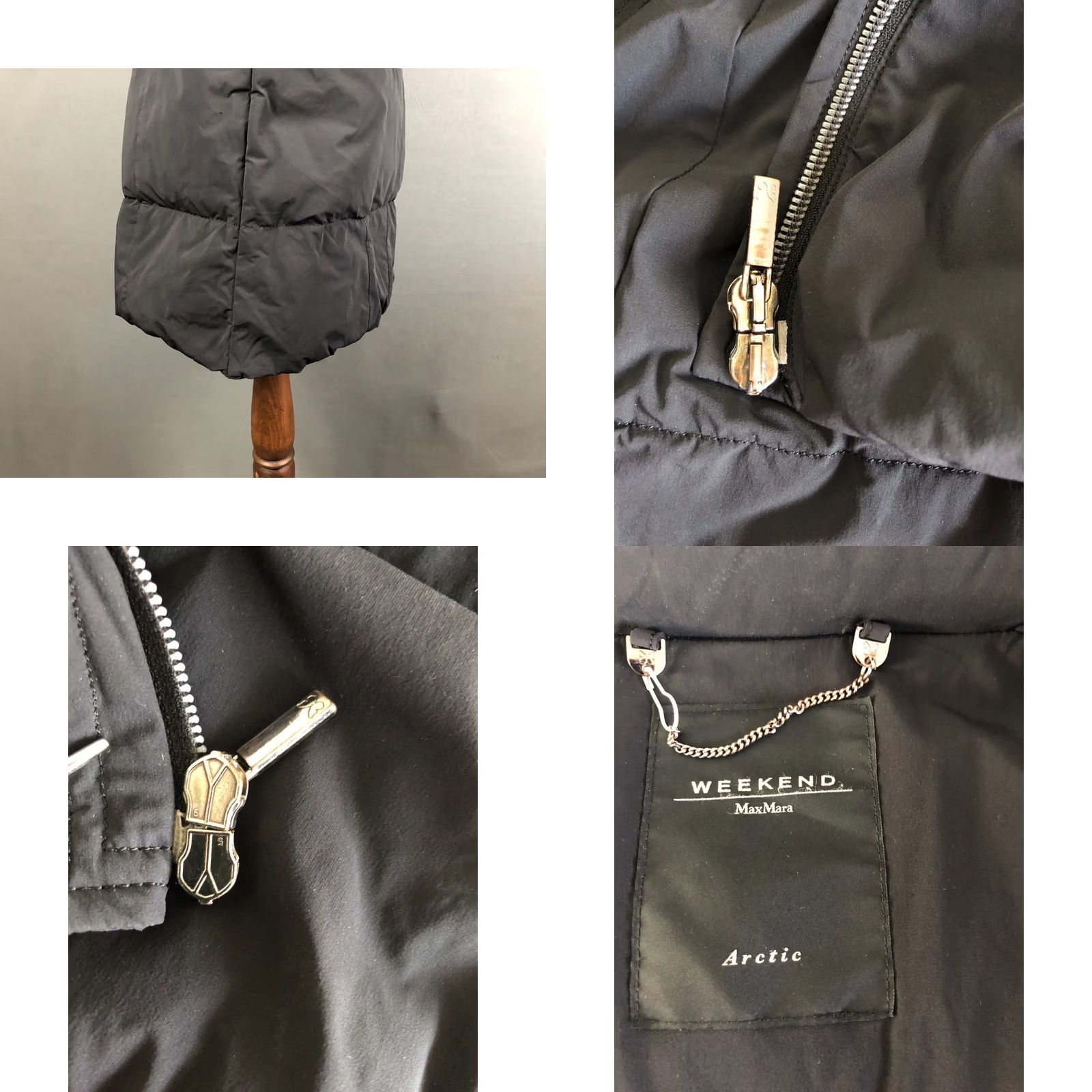 Vintage Weekend Max Mara Arctic Coat Women's Size 12 Black Polyamide Hooded Full Zip Size XL / US 12-14 / IT 48-50 - 8 Thumbnail