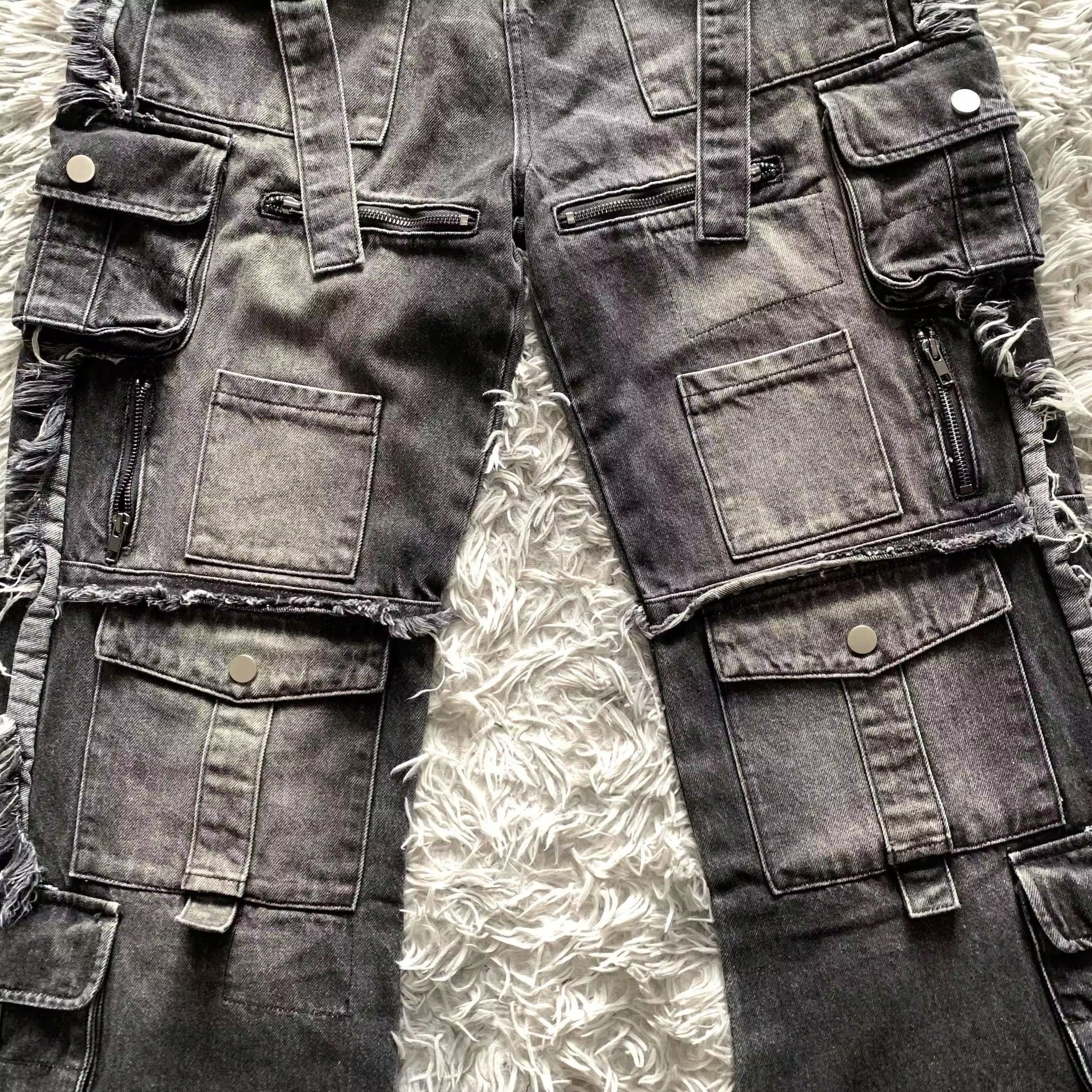 Japanese Brand × Jean Multi-Pocket Baggy Washed Jean Size US 34 / EU 50 - 4 Thumbnail