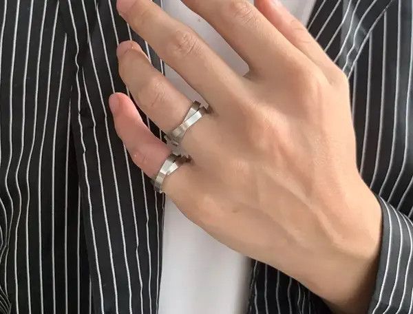 Jewelry Matsuzaka x Mei Double punk ring ( size 6-9 ) Size ONE SIZE - 5 Thumbnail