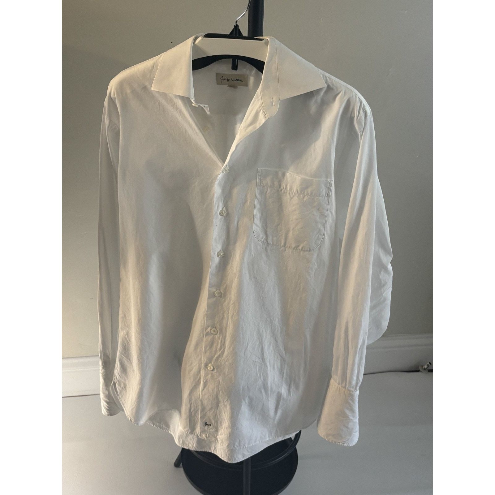 Nordstrom John Nordstrom Dress Shirt Men White Long Sleeve French Cuff Size US M / EU 48-50 / 2 - 1 Thumbnail