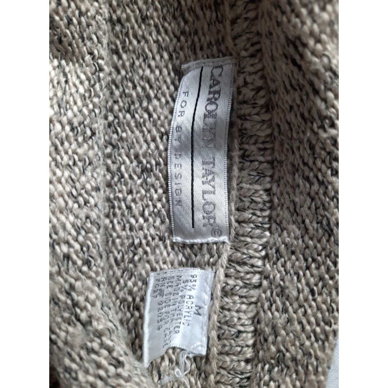 Vintage VINTAGE Carolyn Taylor Sweater Wool Acrylic Beige Mock Neck 1/4 Zip Womens Medium Front 4S3C Classic Size M / US 6-8 / IT 42-44 - 5 Thumbnail