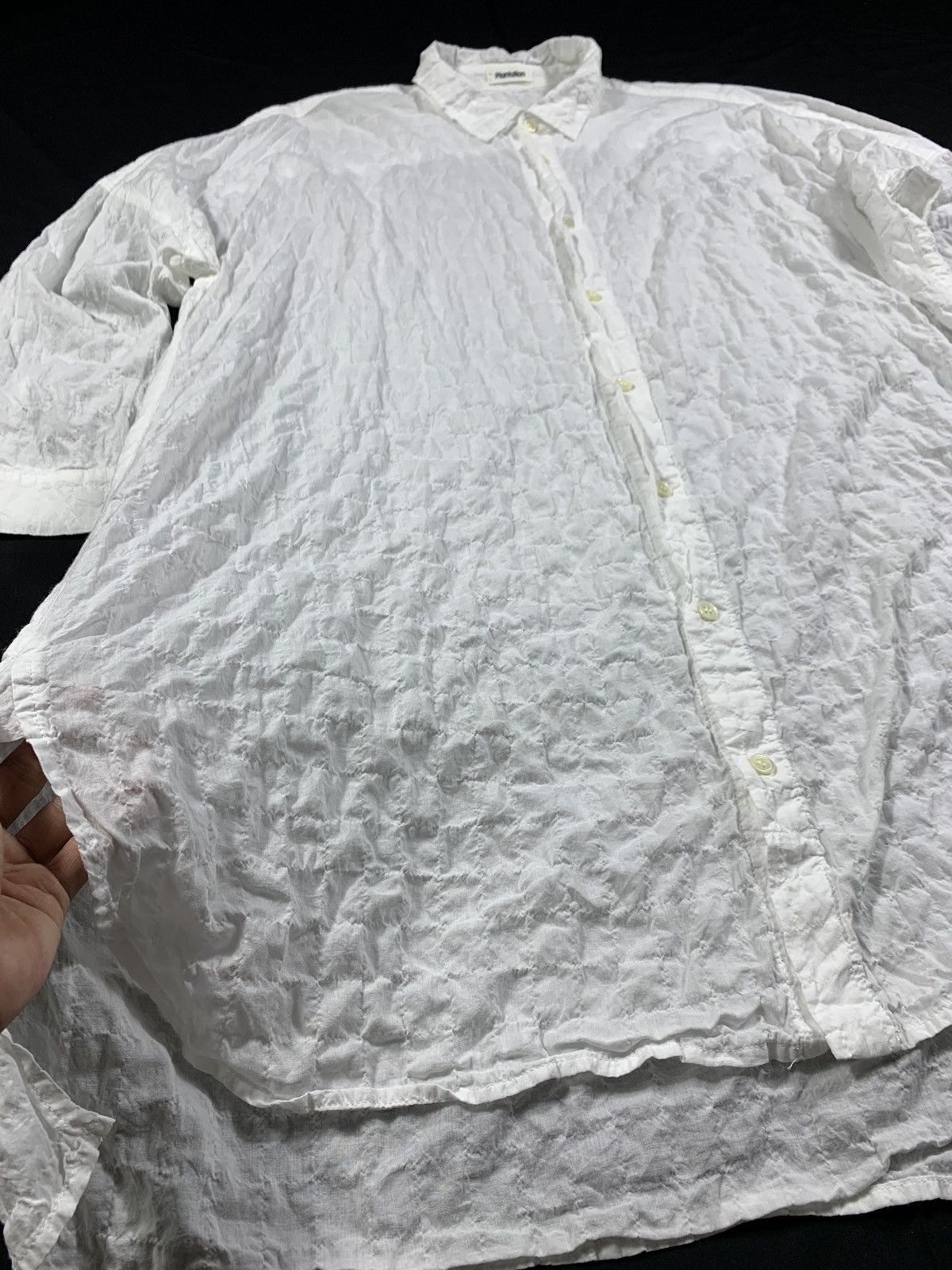 Issey Miyake × Japanese Brand × Tsumori Chisato Issey Miyake Plantation White Pleated Oversize Style Size US M / EU 48-50 / 2 - 2 Thumbnail