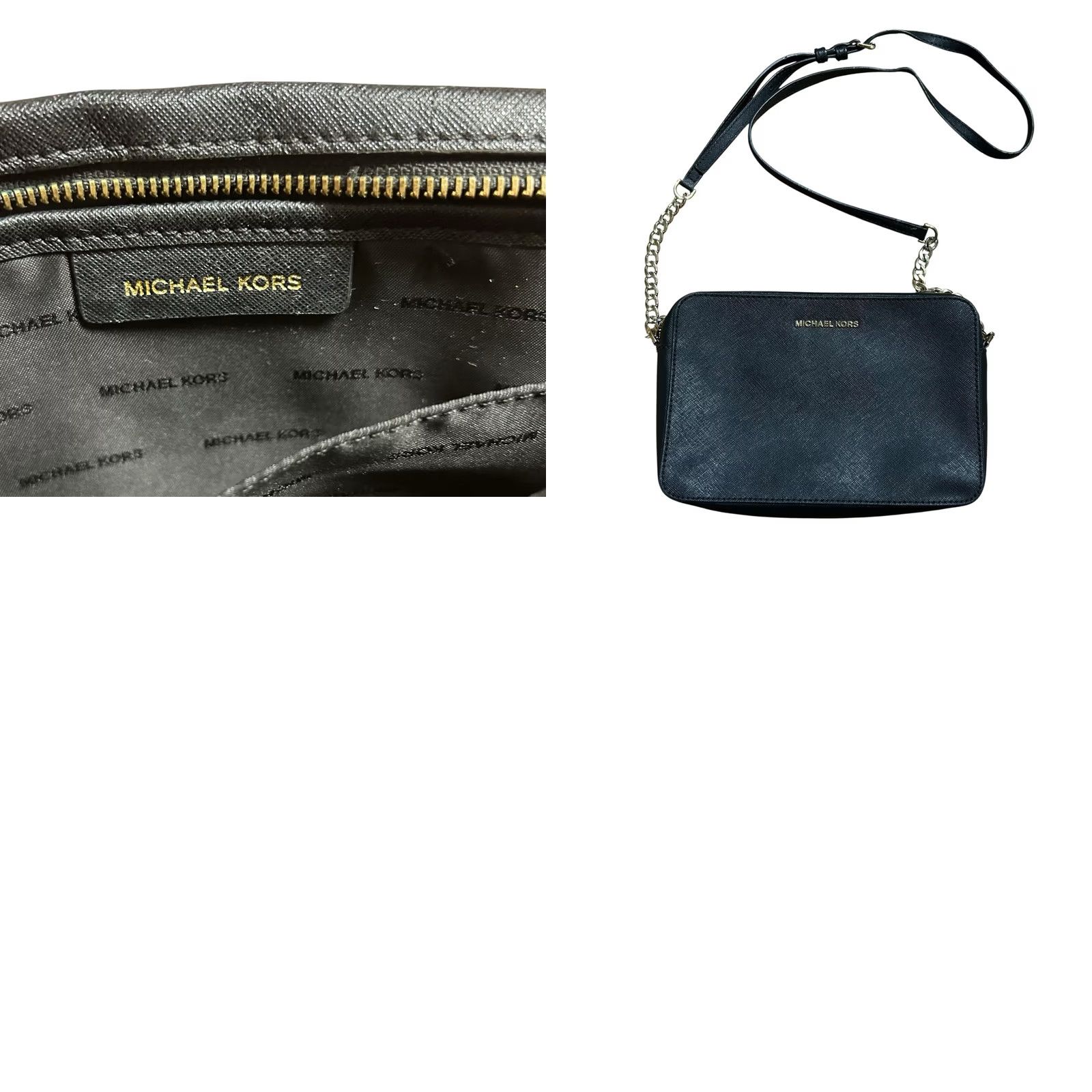 Vintage Michael Kors Jet Set East West Black Saffiano Leather Crossbody Handbag Women's Size ONE SIZE - 11 Thumbnail