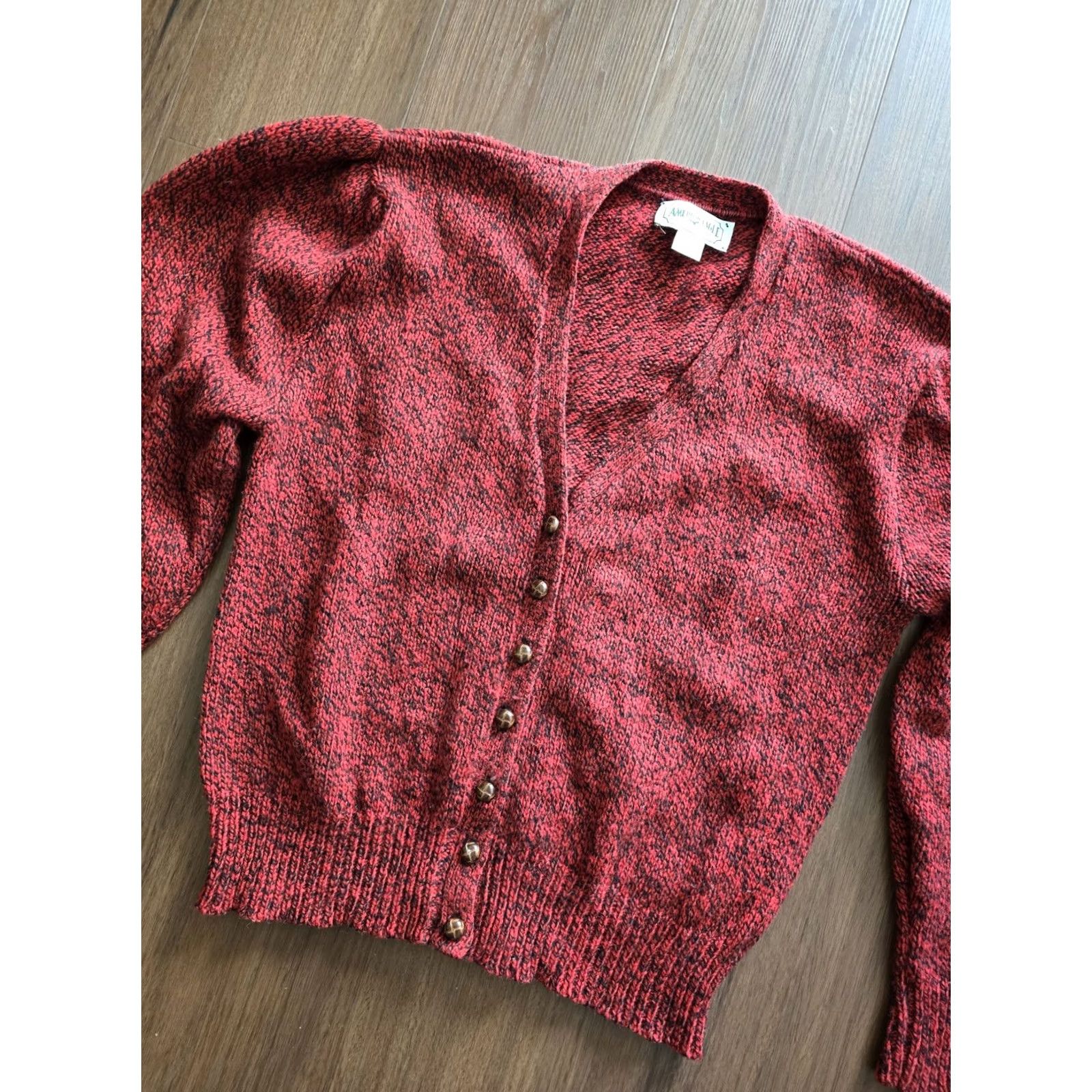 Vintage VINTAGE American Eagle Wool Cardigan Sweater Red Womens Large Size L / US 10 / IT 46 - 2 Thumbnail