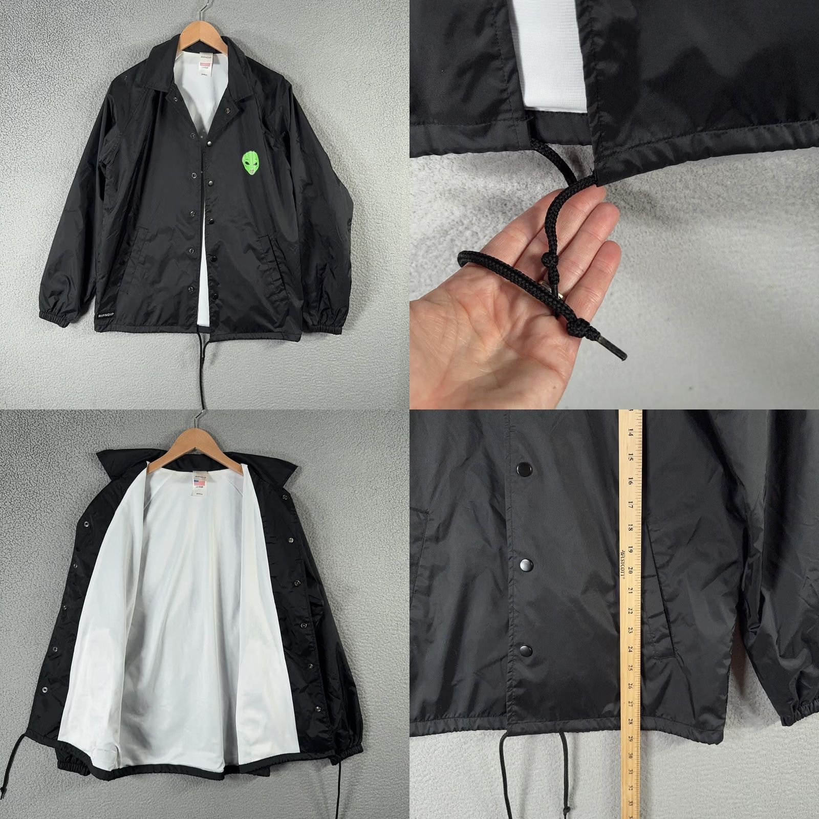 RIPNDIP RIPNDIP Jacket Mens Small Black We Out Here Alien Windbreaker Streetwear Coach Size US S / EU 44-46 / 1 - 9 Thumbnail