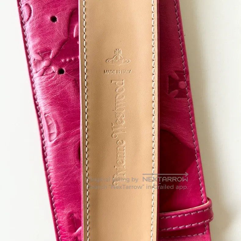 Vivienne Westwood Vivienne Westwood Saturn Heart Imprinted Leather Belt Size ONE SIZE - 5 Thumbnail