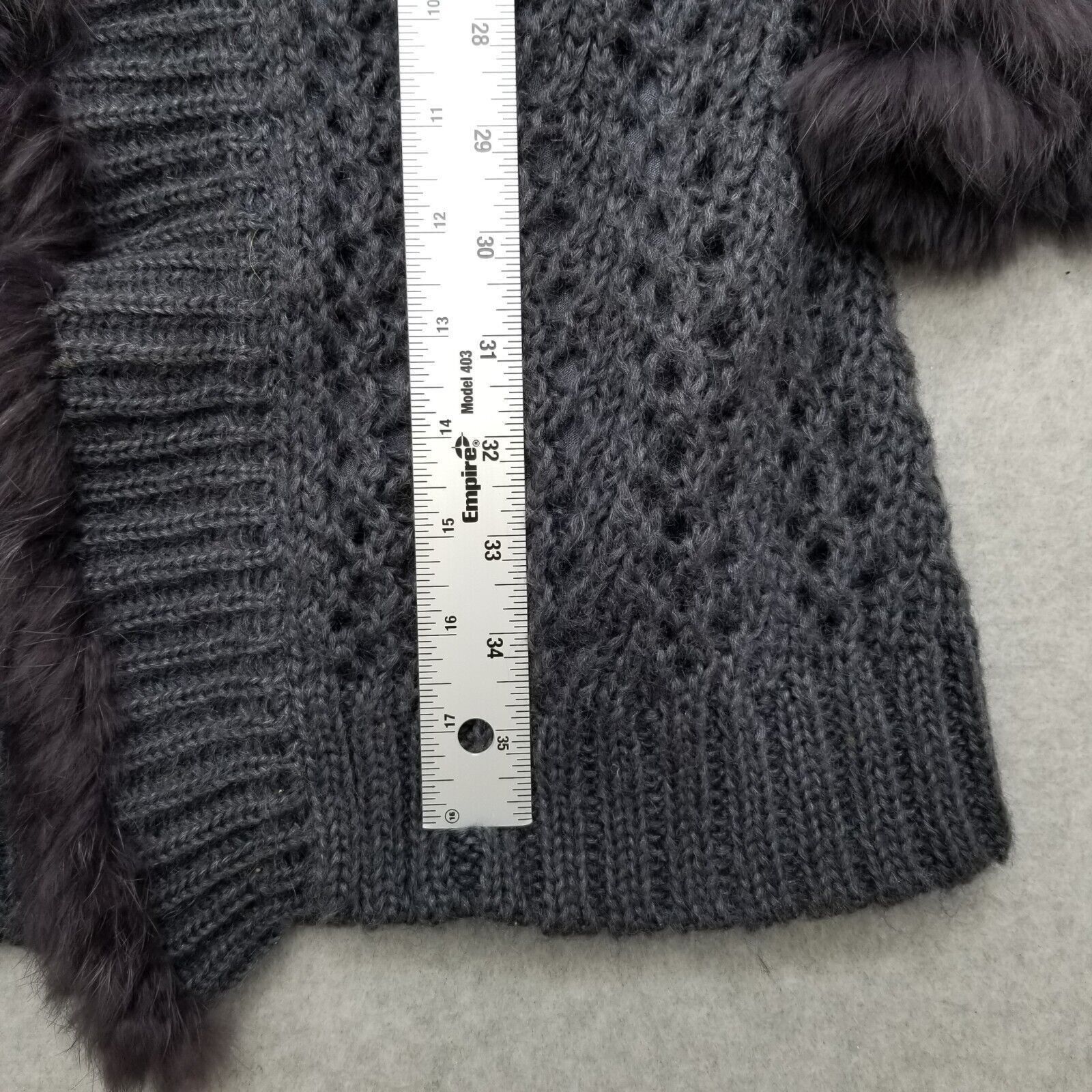 Other Ebene By Patrick Assuline Cardigan Womens 2 Gray Rabbit Fur Size XS / US 0-2 / IT 36-38 - 5 Thumbnail