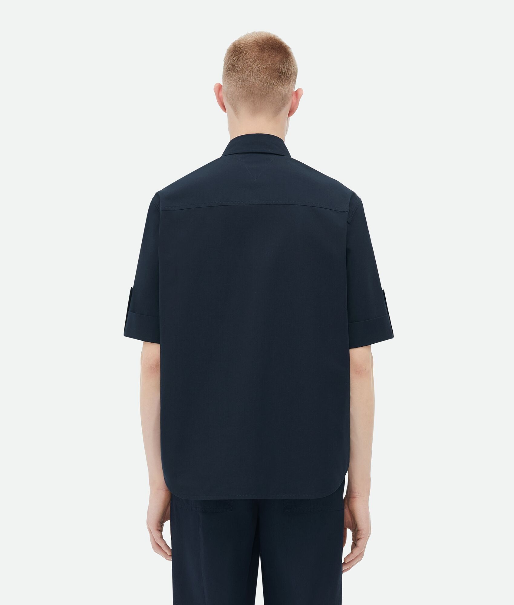 Bottega Veneta o1n1vont0625 Short-Sleeved Cotton Shirt in Abyss Size US S / EU 44-46 / 1 - 3 Thumbnail
