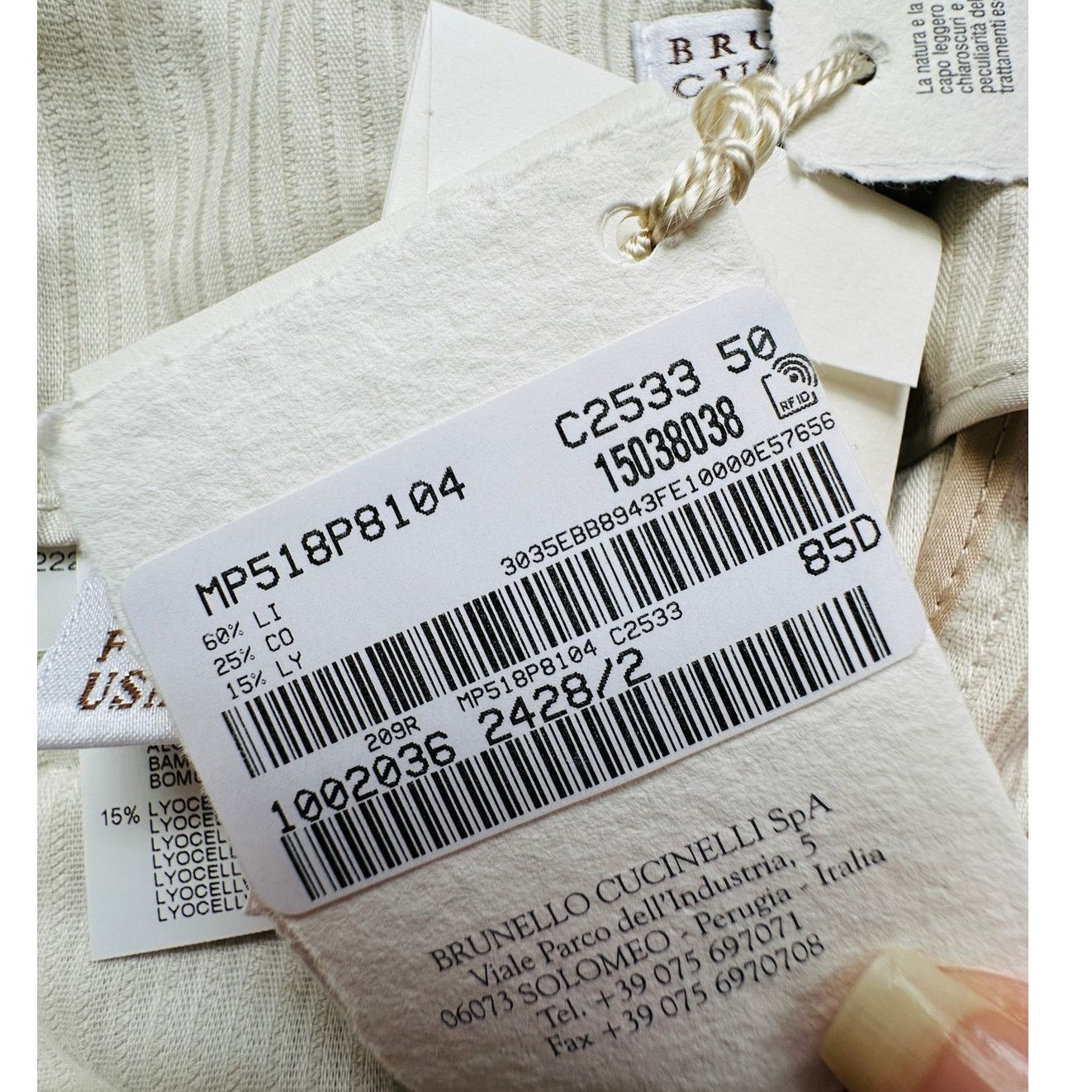 Brunello Cucinelli NWT Brunello Cucinelli Beige Front Pleat Wide Corduroy Pant Size 36" / US 14 / IT 50 - 16 Thumbnail