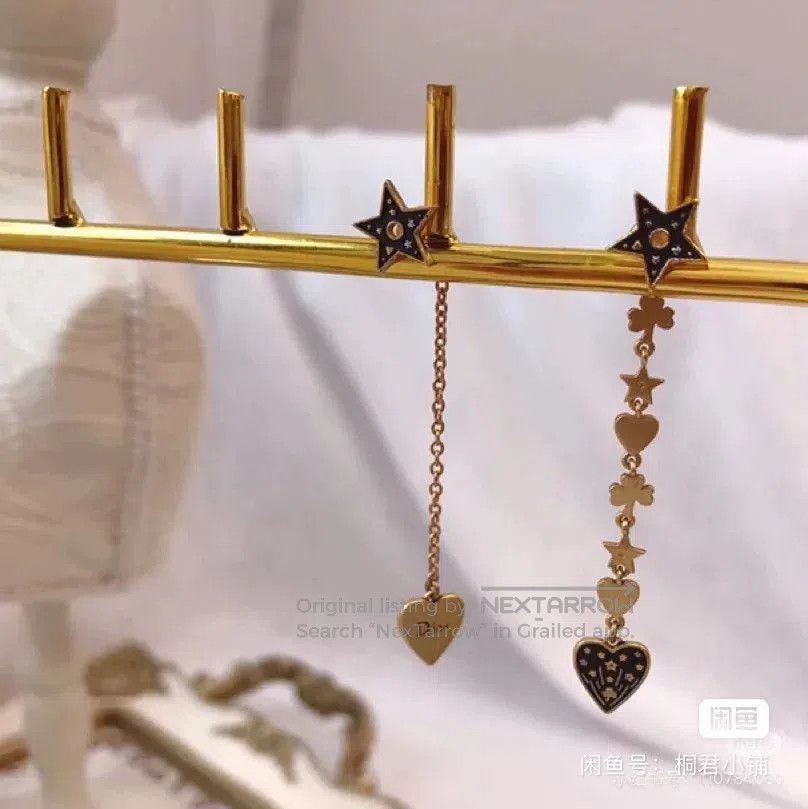 Dior Dior Asymmetric Tassel Heart Star Earrings. Size ONE SIZE - 2 Thumbnail