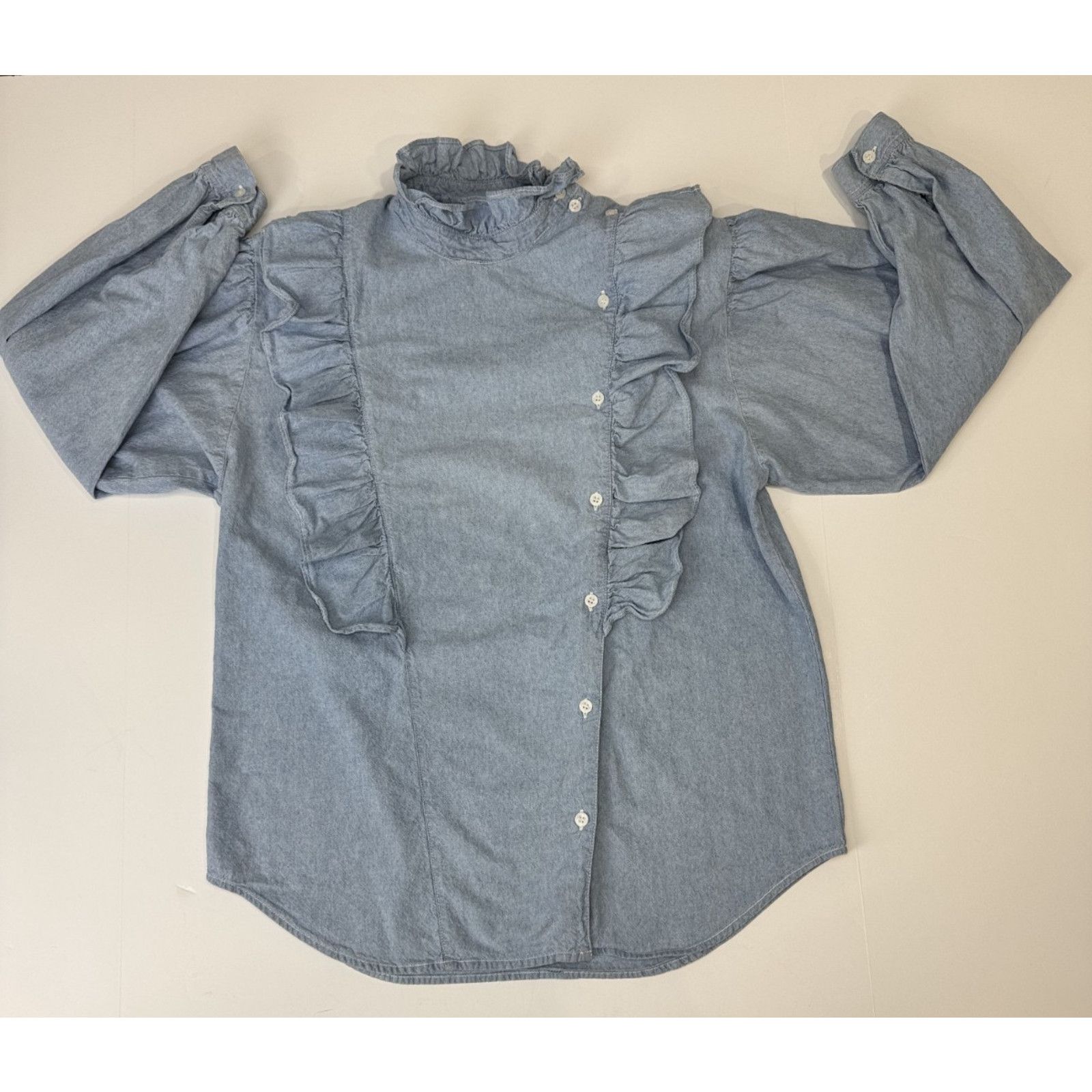 Other Vintage 1980s Theo Prairie Victorian Ruffled Shirt Medium Size M / US 6-8 / IT 42-44 - 1 Thumbnail