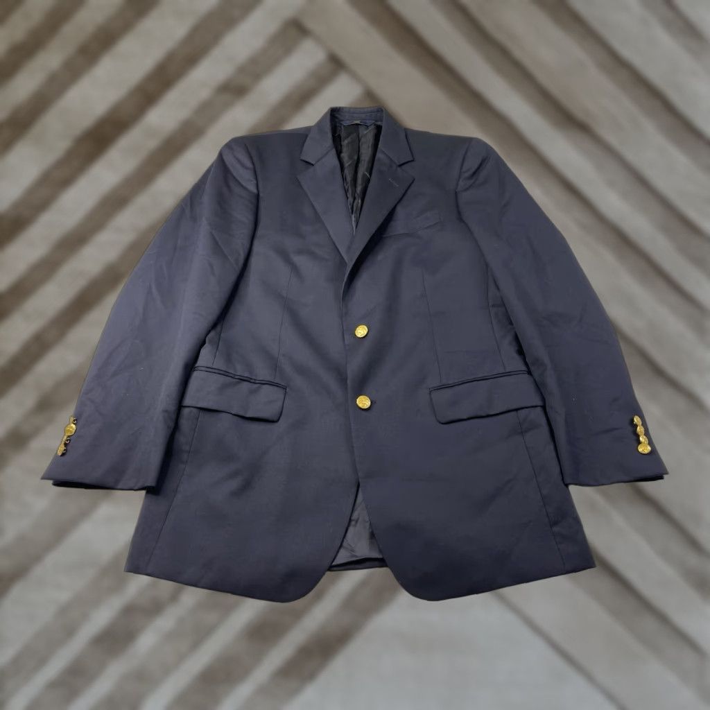 Brooks Brothers Brooks Brothers Blazer Jacket Sport Coat Wool Navy 39L Regular Long Single-Breasted Four-Button Two-Button Men Size 40R - 1 Thumbnail