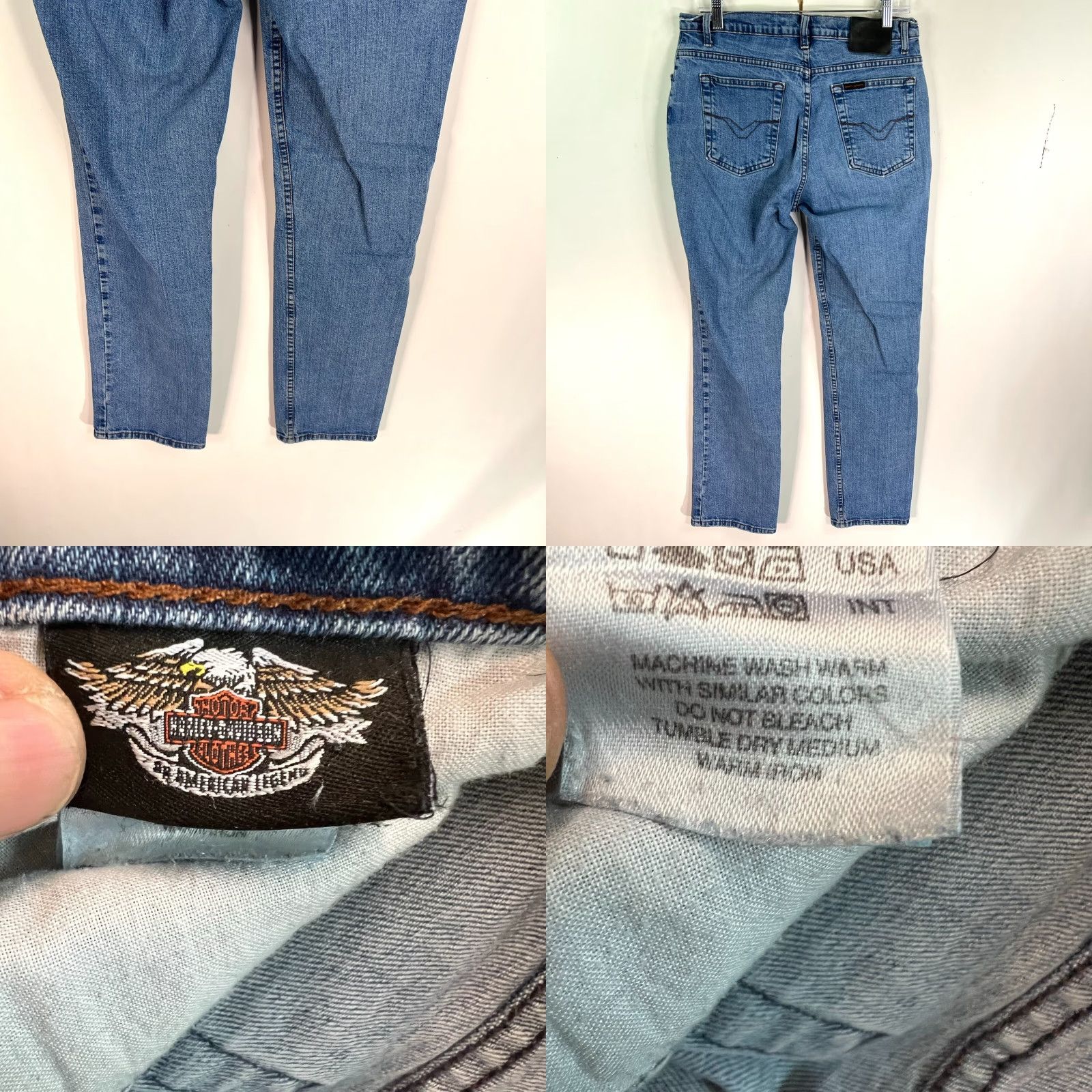 Harley Davidson Harley-Davidson Women's Straight Leg Denim Jeans Size 12 Blue Medium Wash 30x32 Biker Festival Size 34" / US 12 / IT 48 - 8 Thumbnail