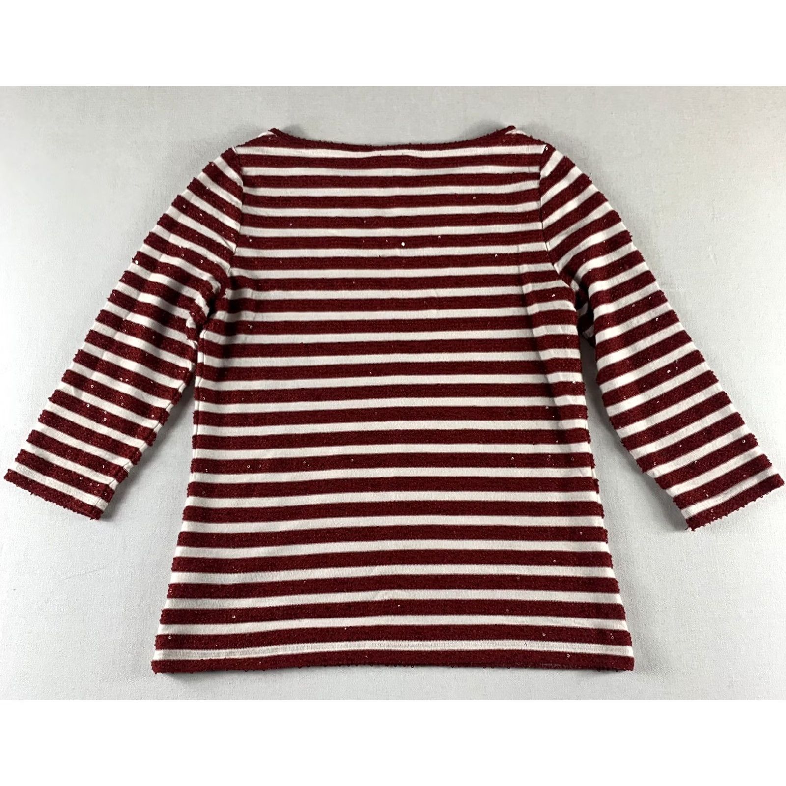 Talbots TALBOTS Blouse Womens Small Red White Striped Long Sleeve Polyester Rayon Size S / US 4 / IT 40 - 2 Thumbnail