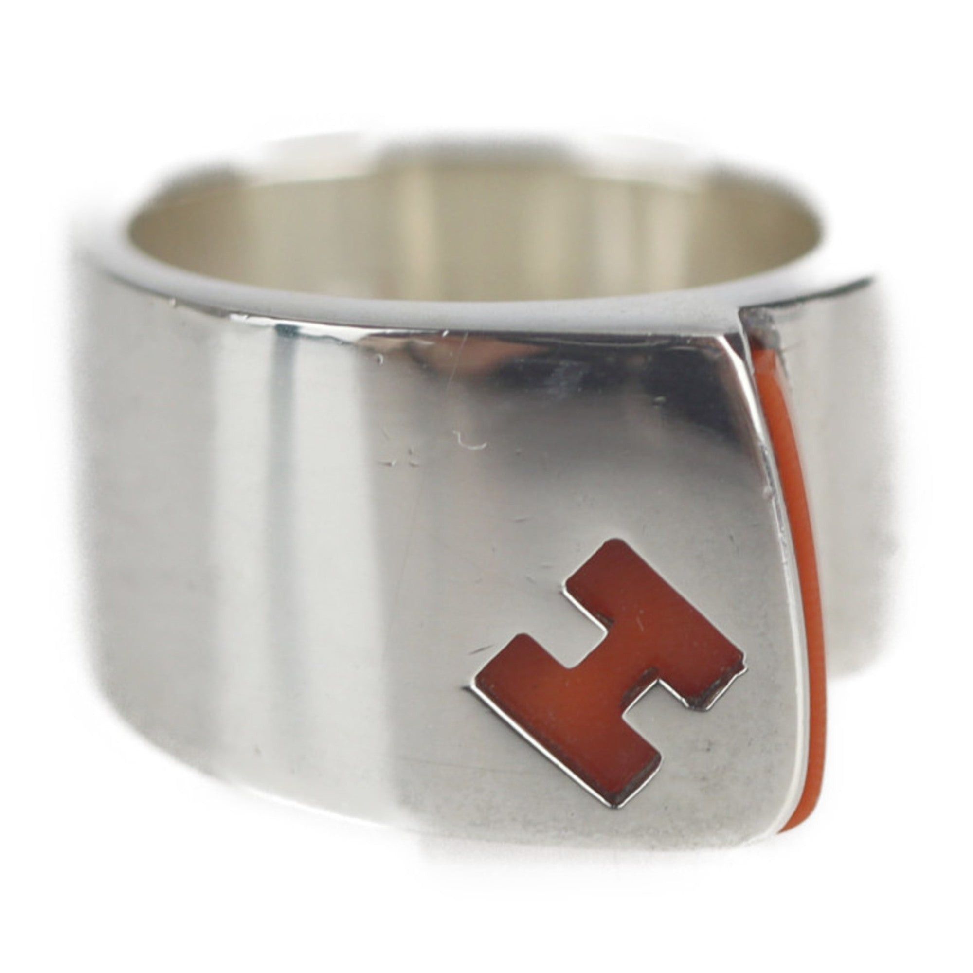 image of Hermes Candy Ring Notation Size 52 Silver 925 Orange Accessories in Black, Women's